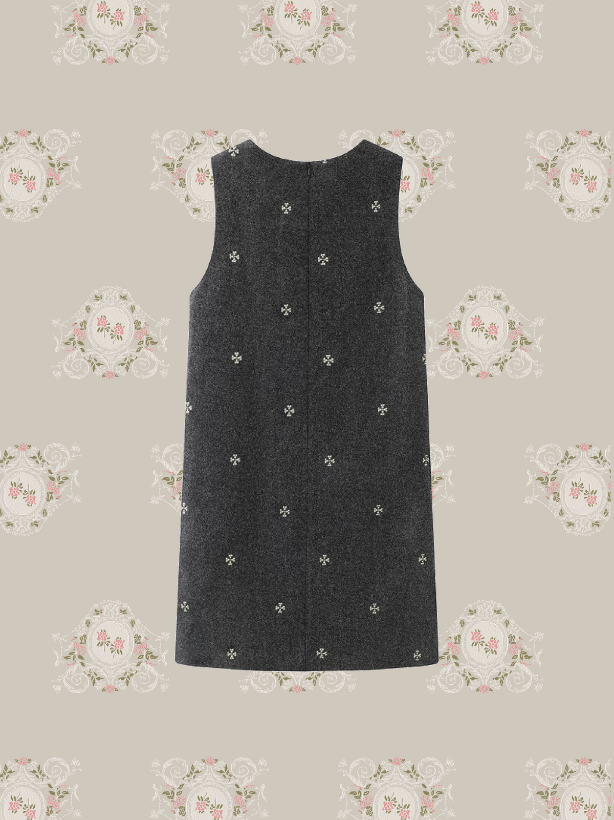 Texture Embroidery Vest One Piece/テクスチャー刺繍ベストワンピース