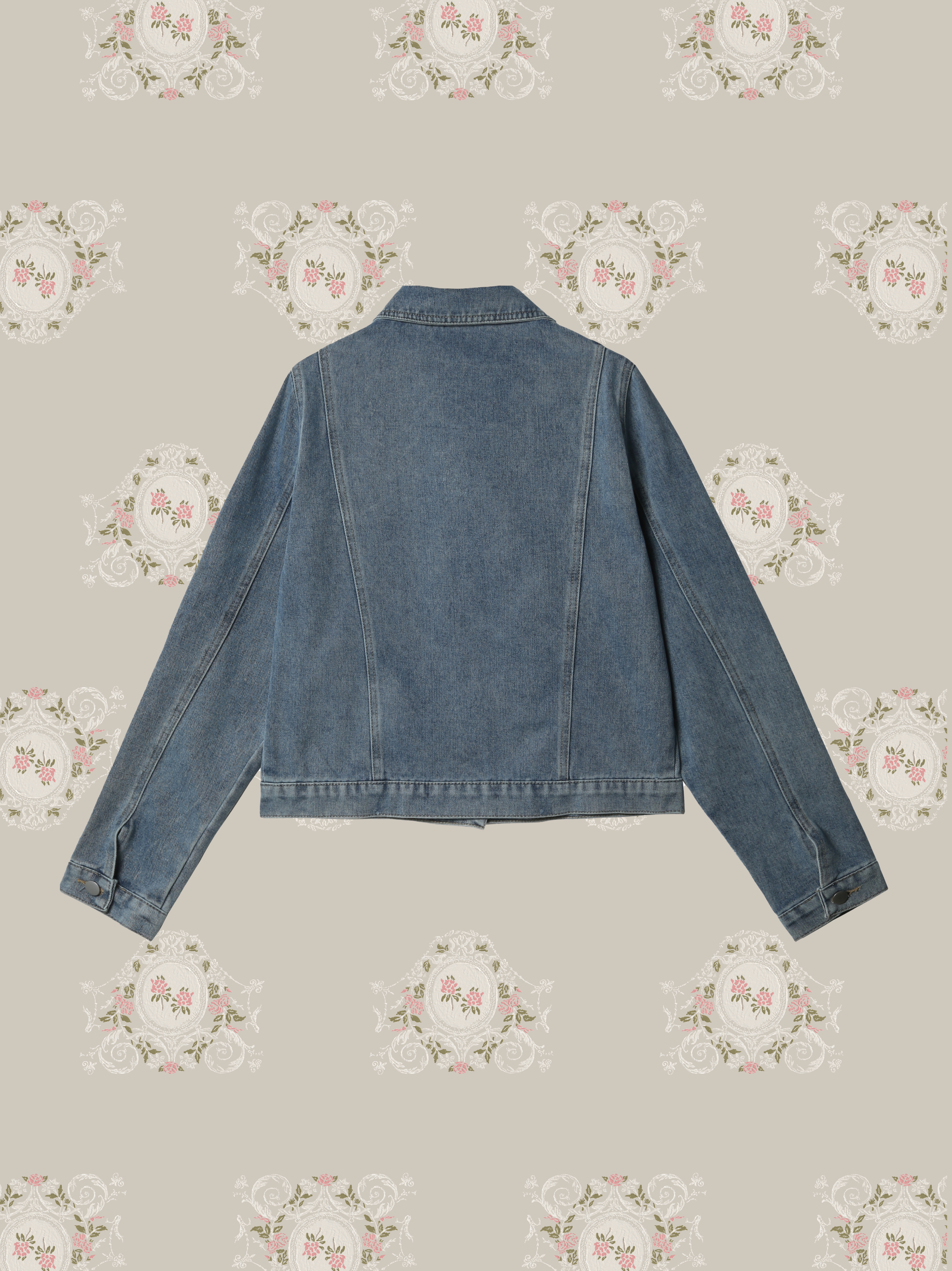 Ruffle Deco Pearl Denim Jacket/ラッフルデコパールデニムジャケット
