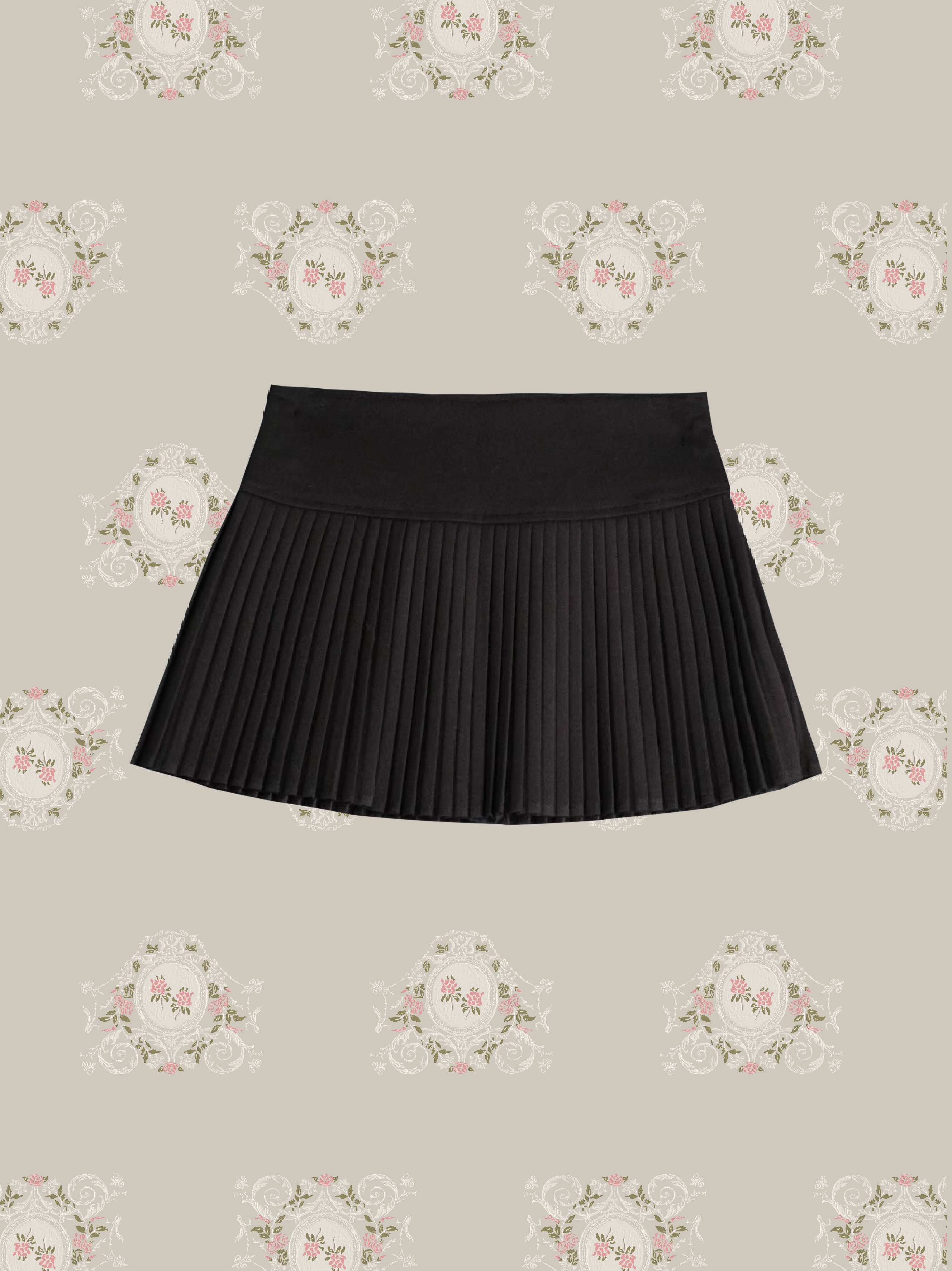 Pleats Ribbon Mini Skirt/プリーツリボンミニスカート