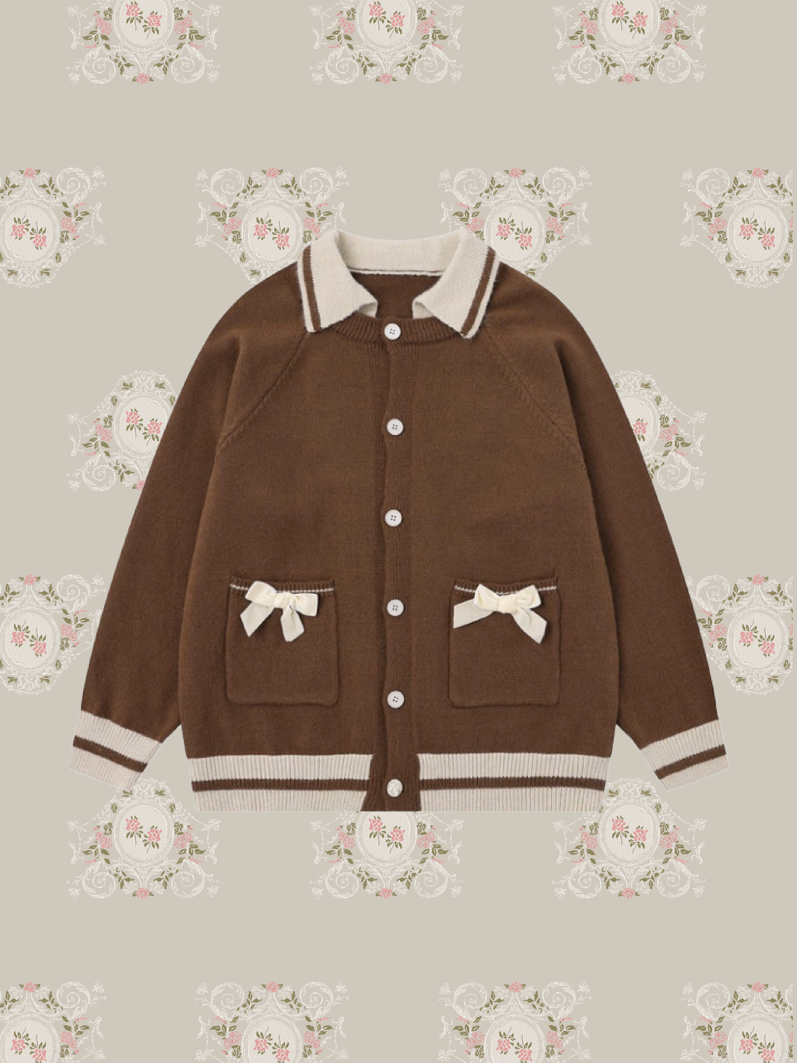 Two Tone Sweet Ribbon Cardigan/ツートンスイートリボンカーディガン