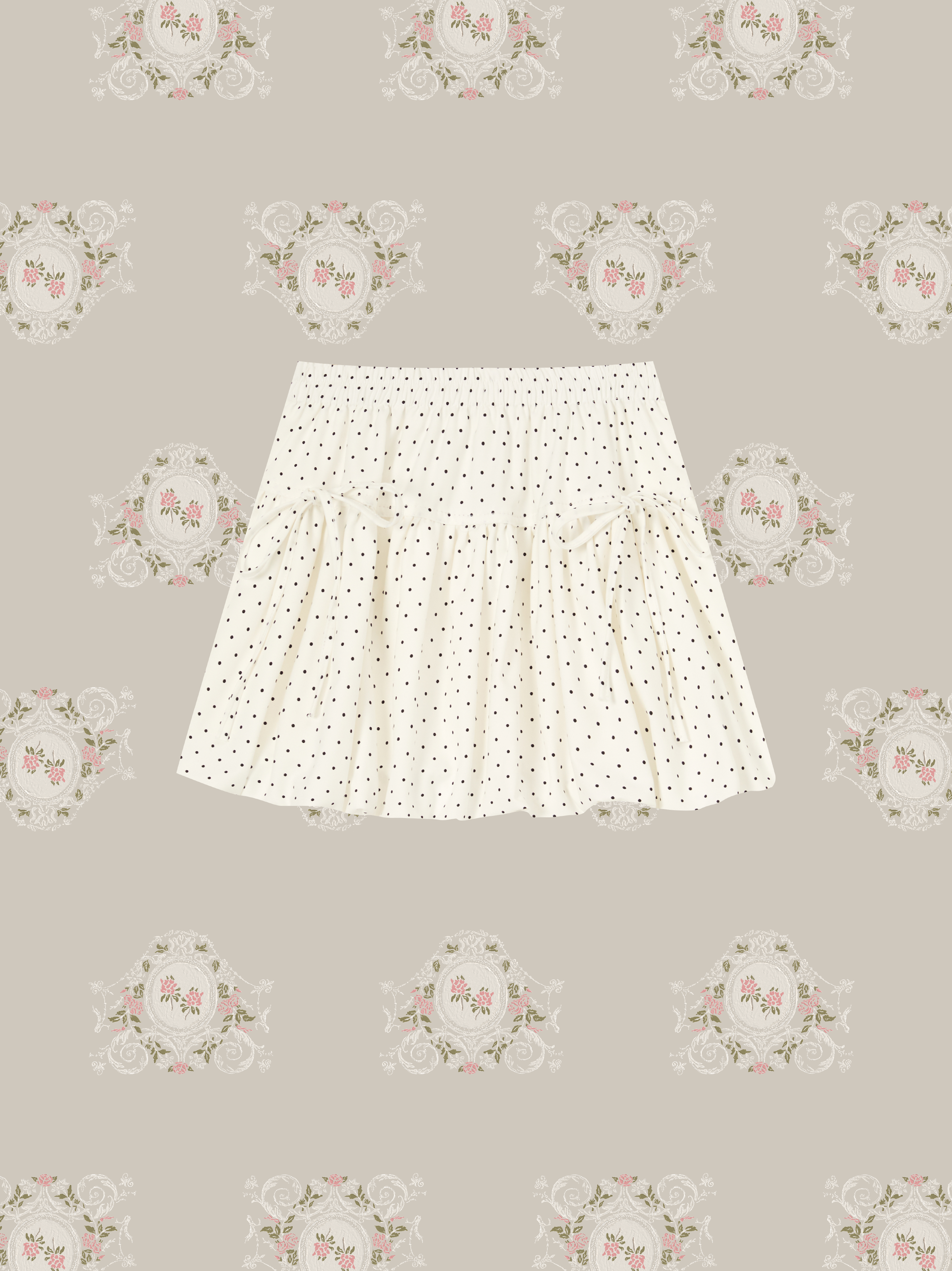 Dots Flare Mini Skirt ドット柄フレアミニスカート