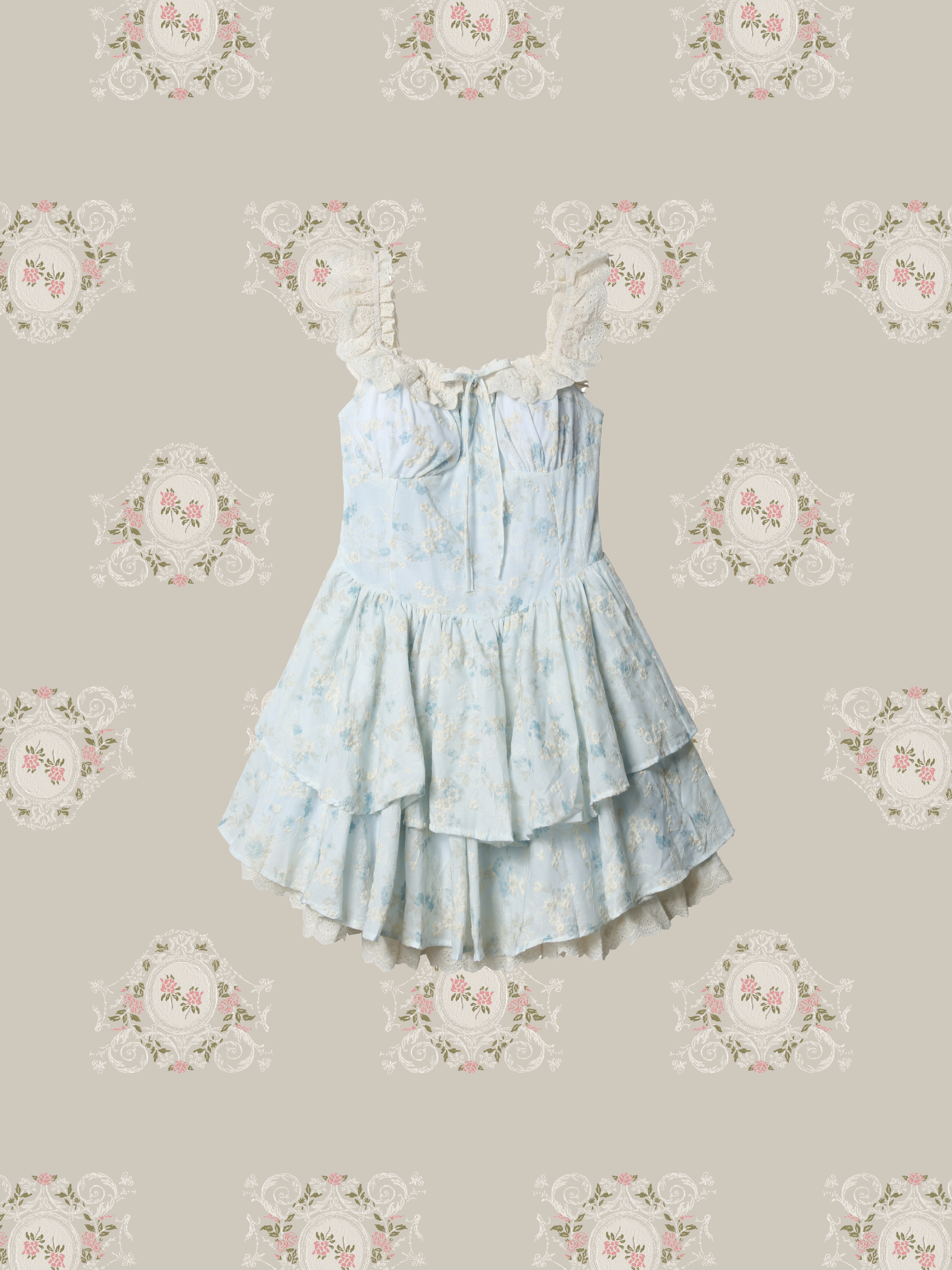 French Waisted Floral Dress/フレンチウエストフローラルドレス