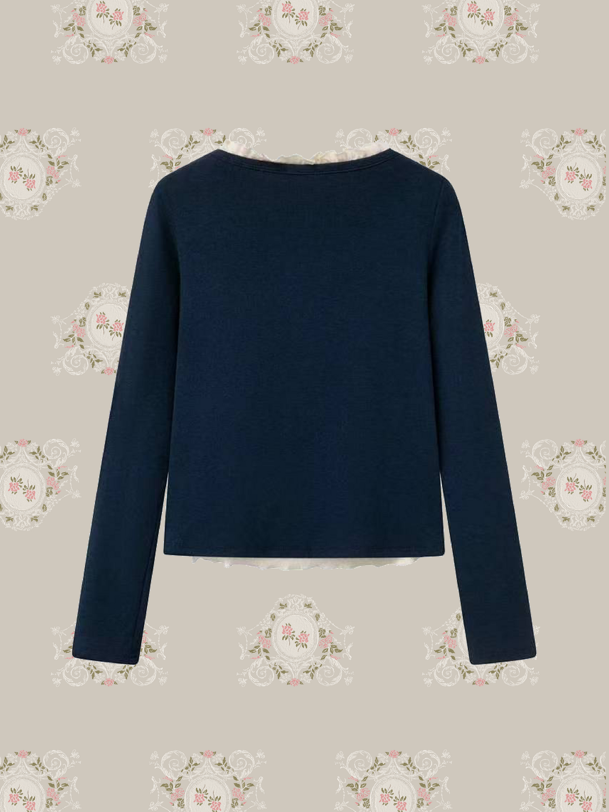 Ruffle Trim Tie Top/ラッフルトリムタイトップ