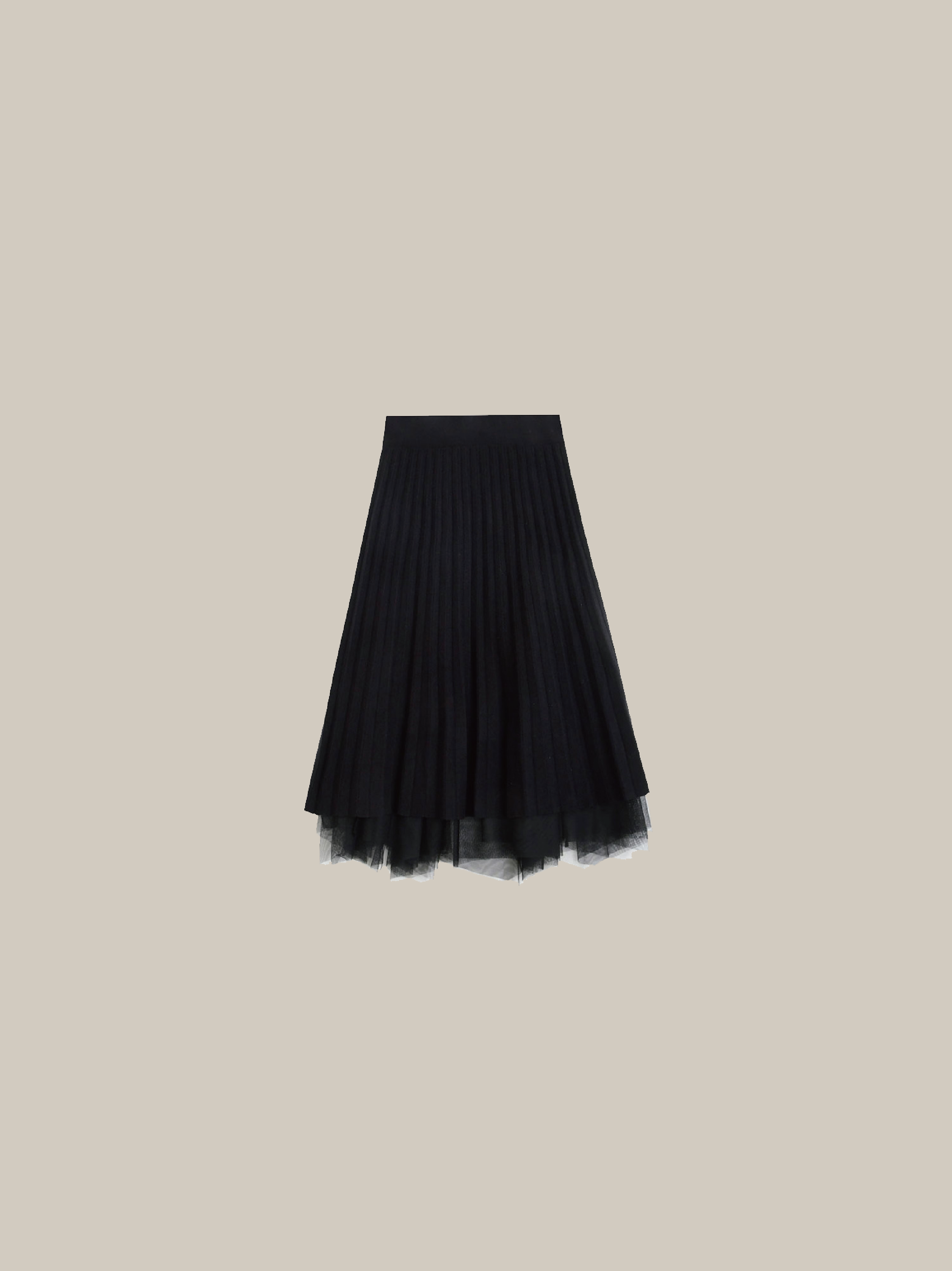 Lace Stitching Ribbon Knit Skirt