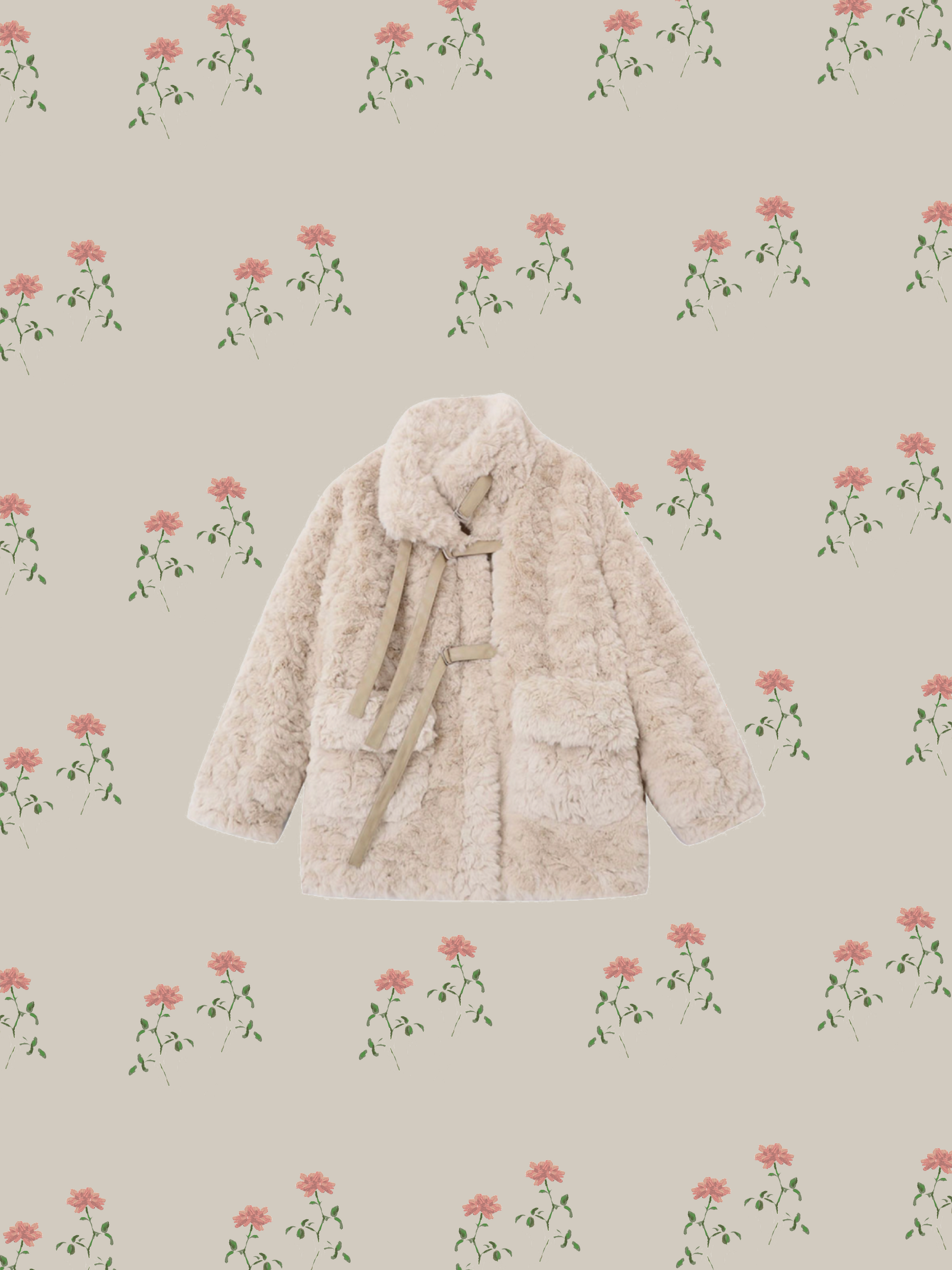 ジャケット・アウター LA POMME PETIT FAUX FUR PLUSH SHORT COAT Faux Fur Plush Short Coat