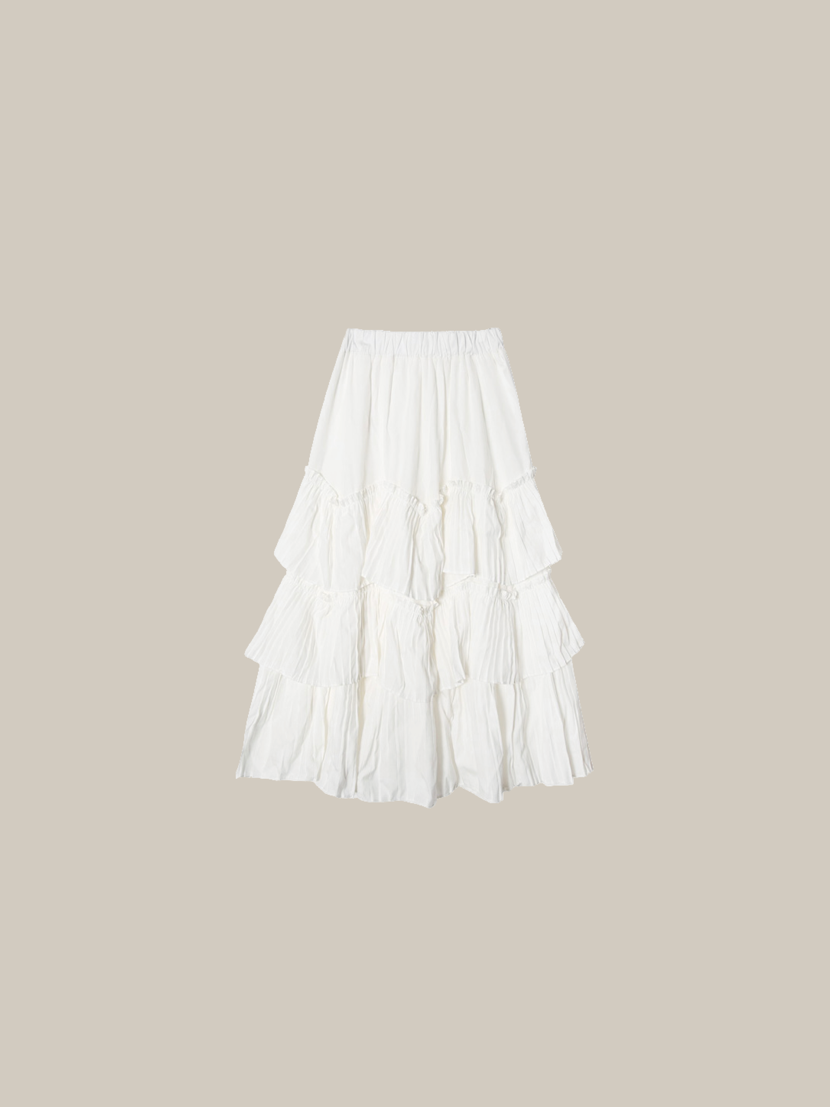 Pleats Tiered Flair Skirt