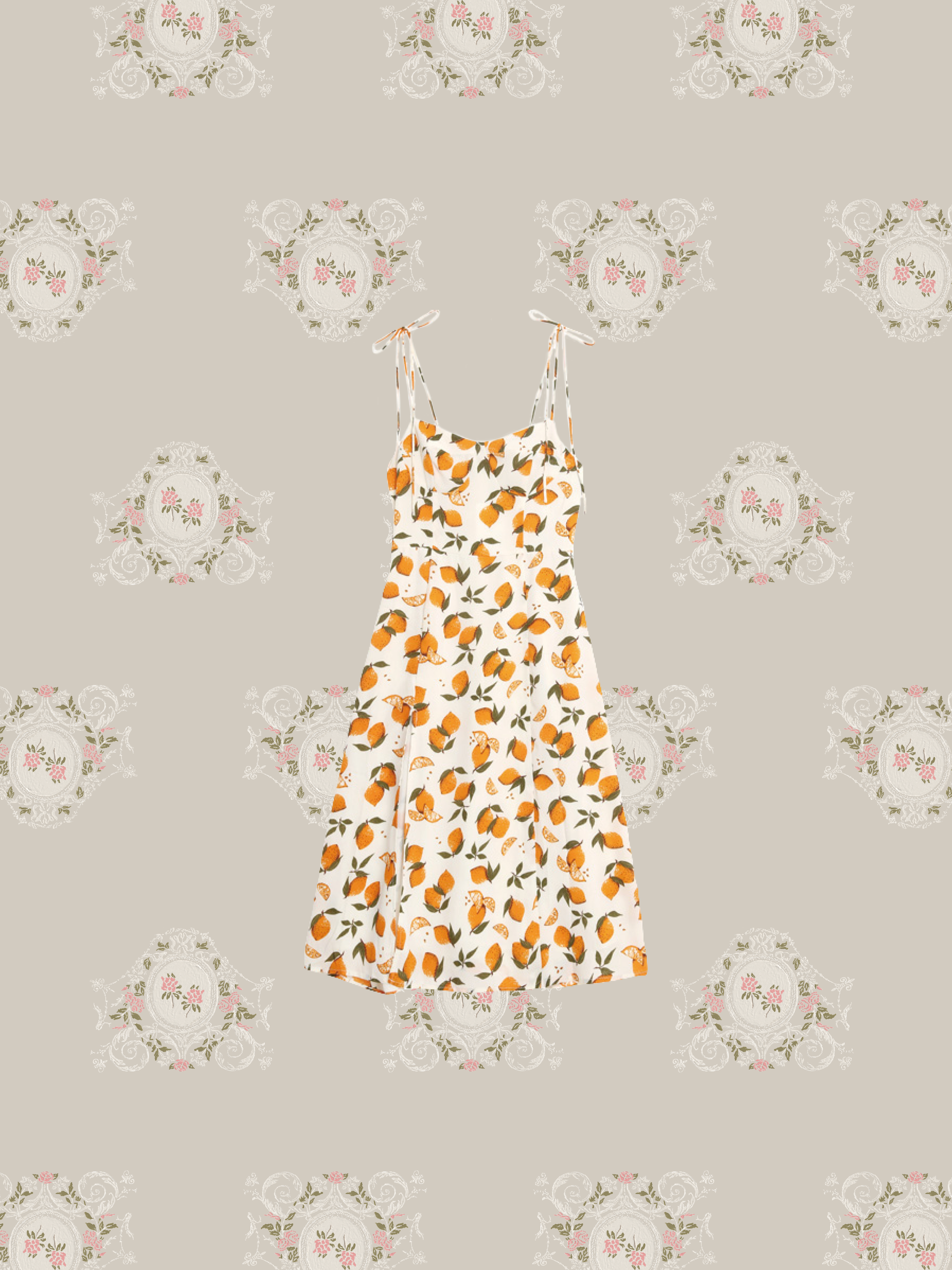 Fruits Design Chiffon One Piece