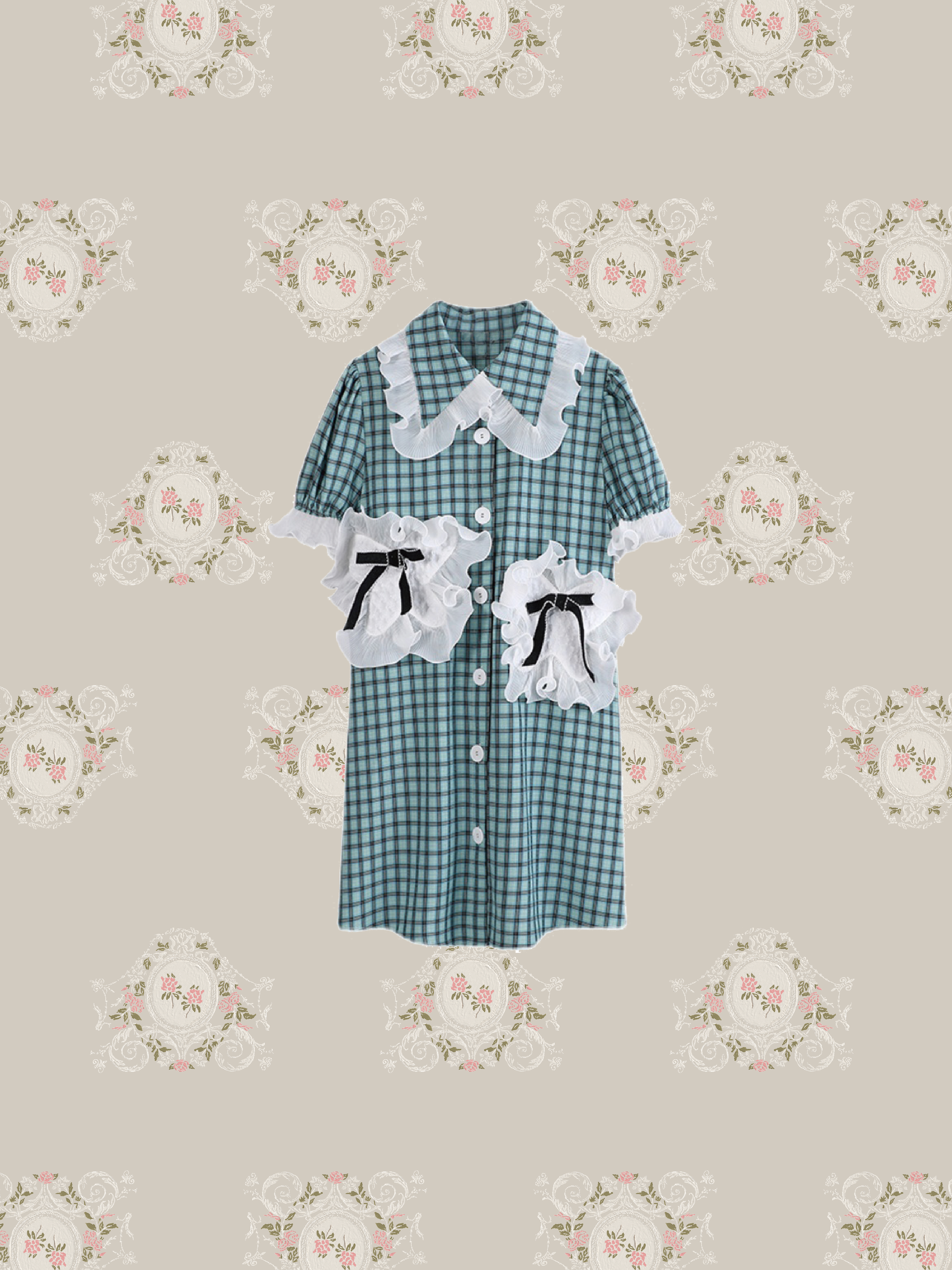 Asymmetric Pocket Check Dress