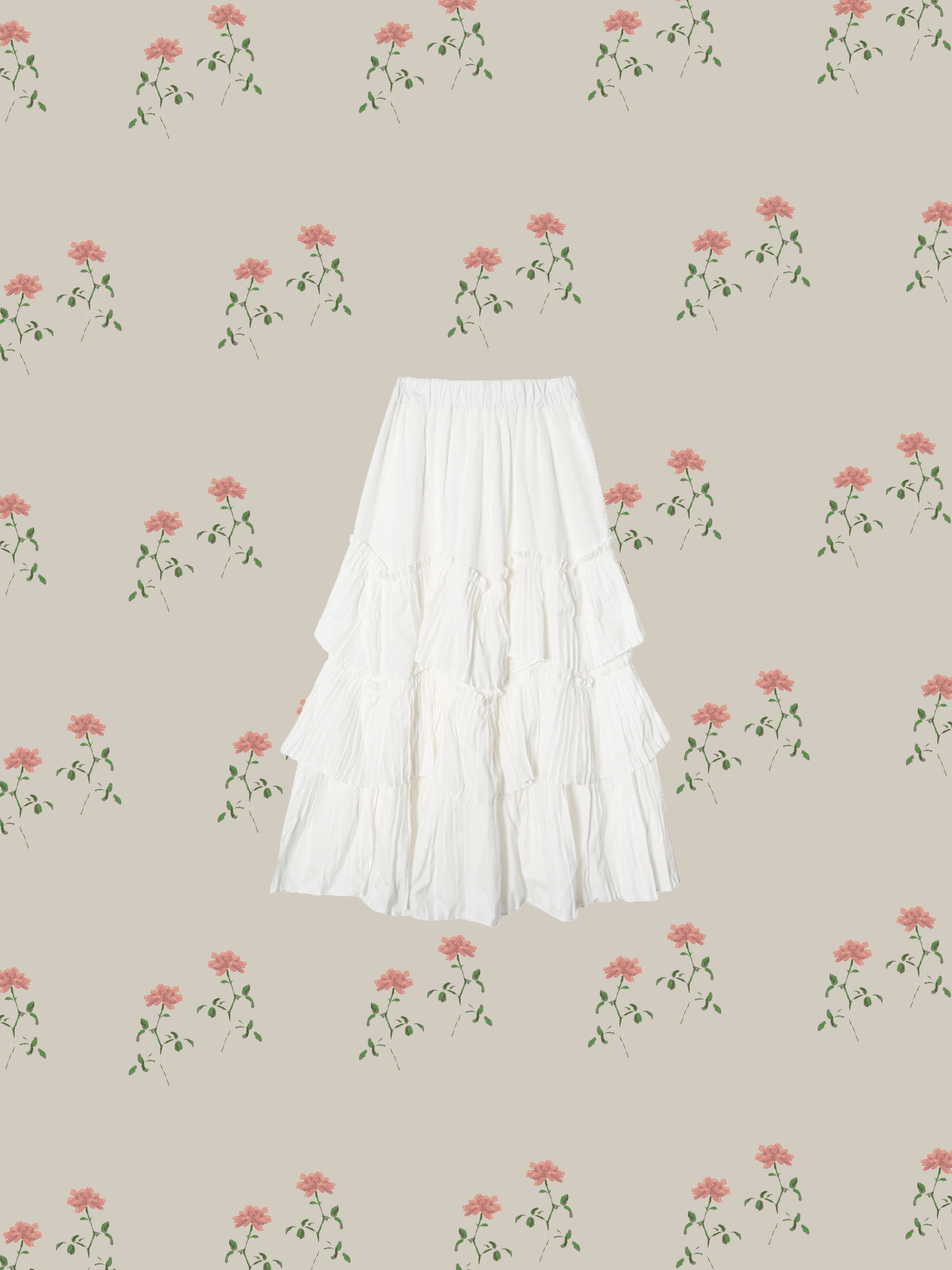 Pleats Tiered Flair Skirt