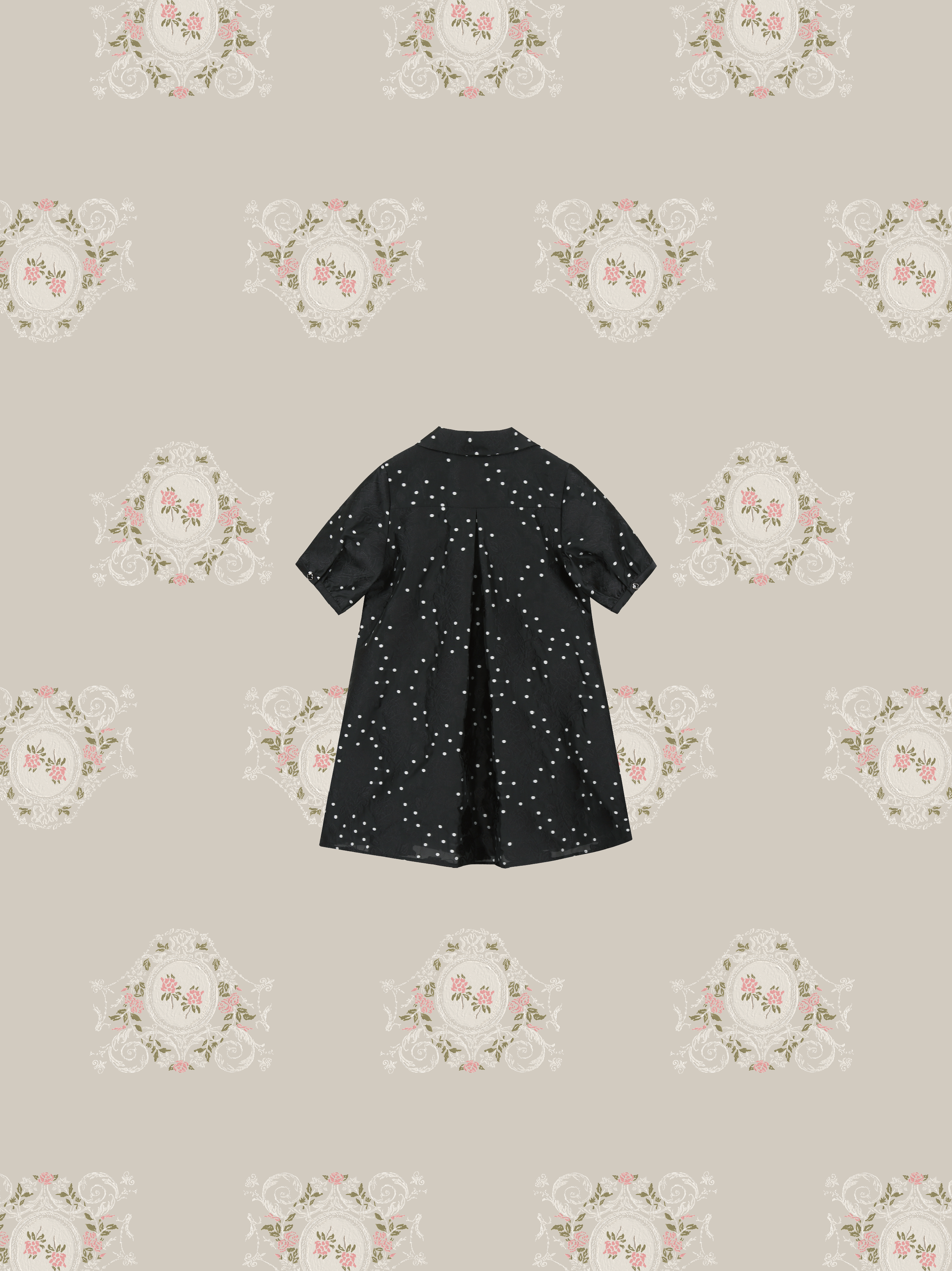 Flower Embroidery Dot One Piece