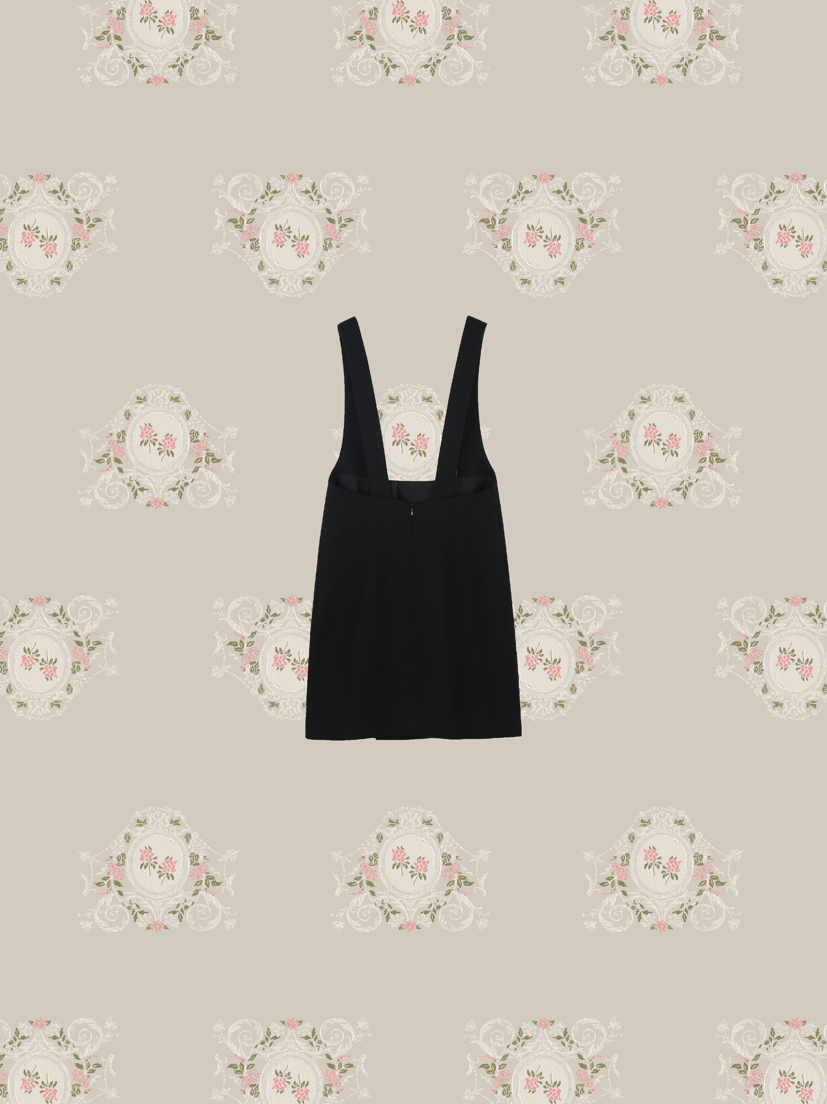 Black Mini Salopette Skirt