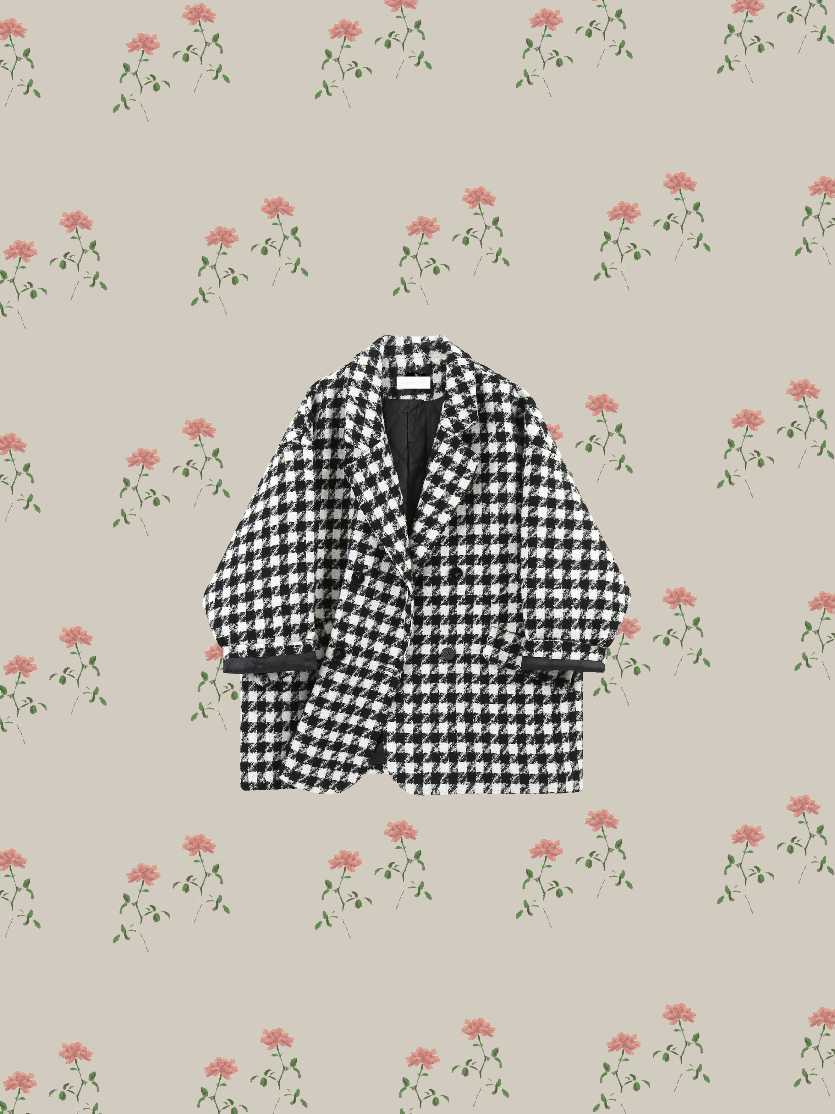 Loose Silhouette Check Coat