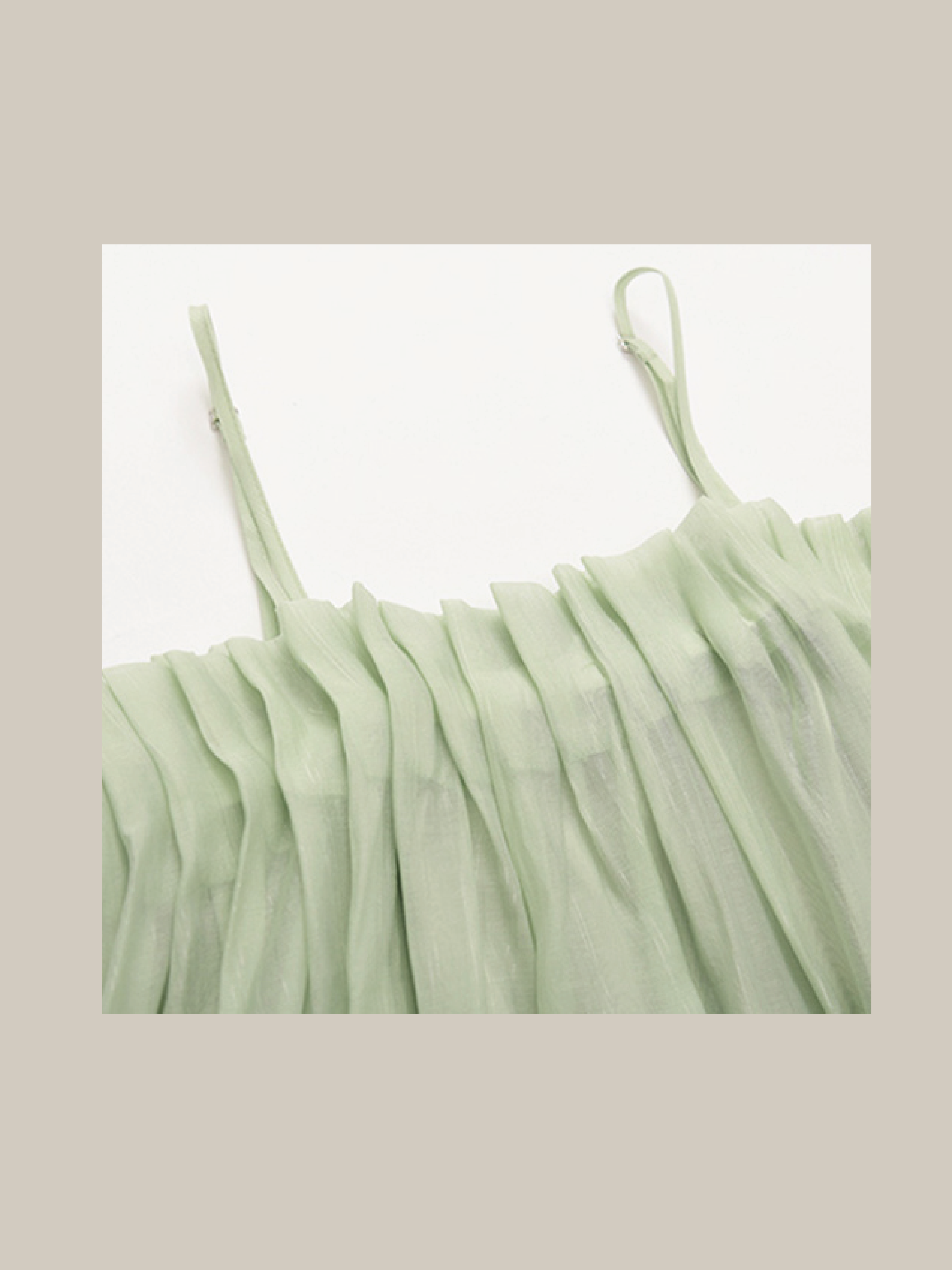 Green Slip Gauze Dress