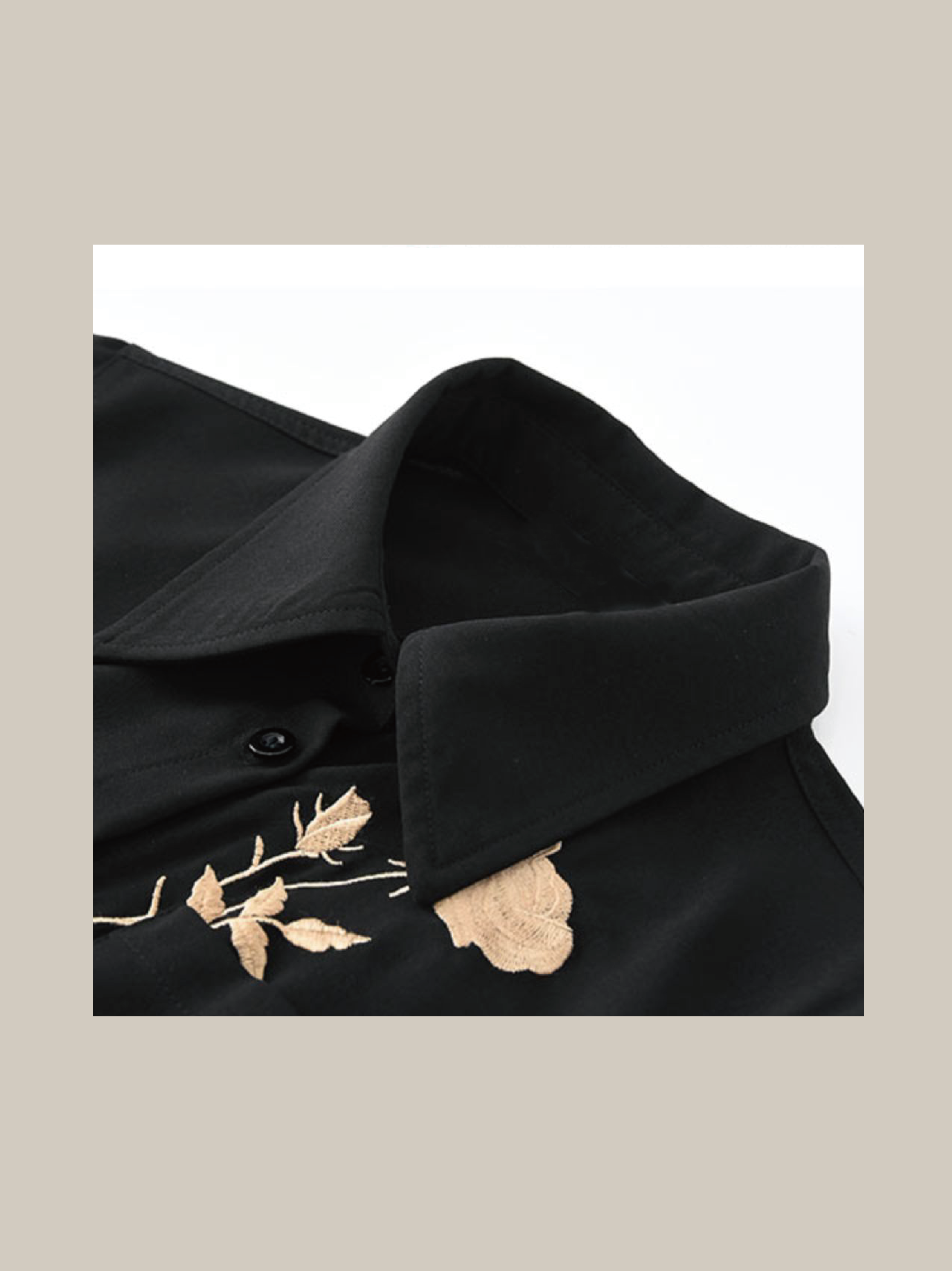 Рубашка с вышивкой розы