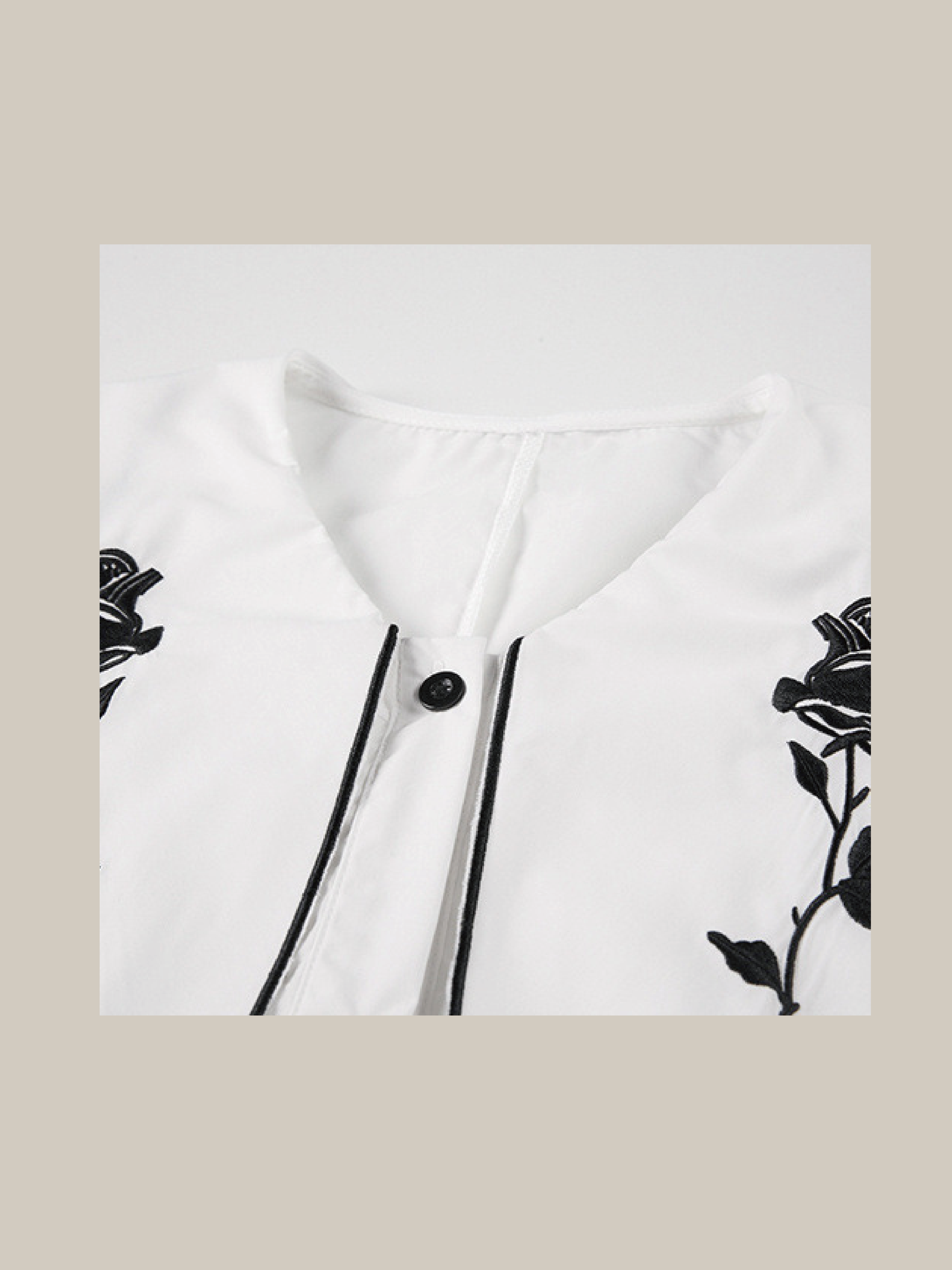 Falbala Collar Embroidery Shirt