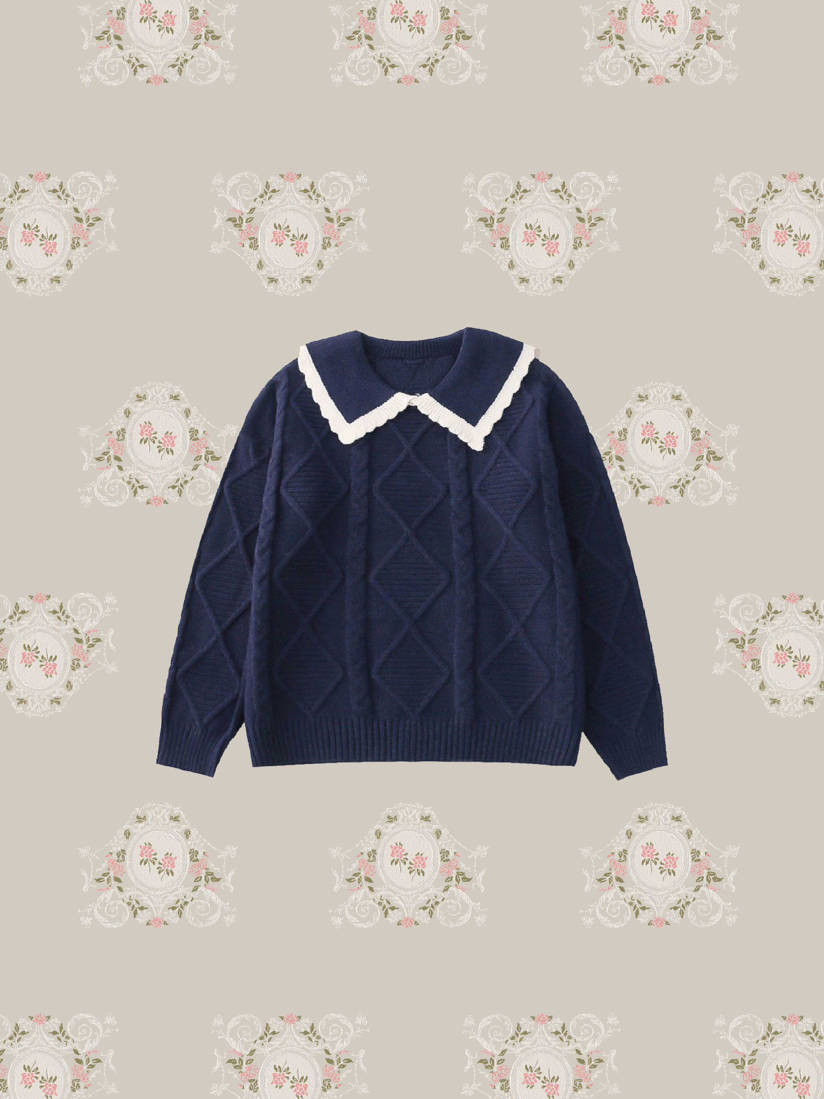 Sailor Collar Rib Sweater