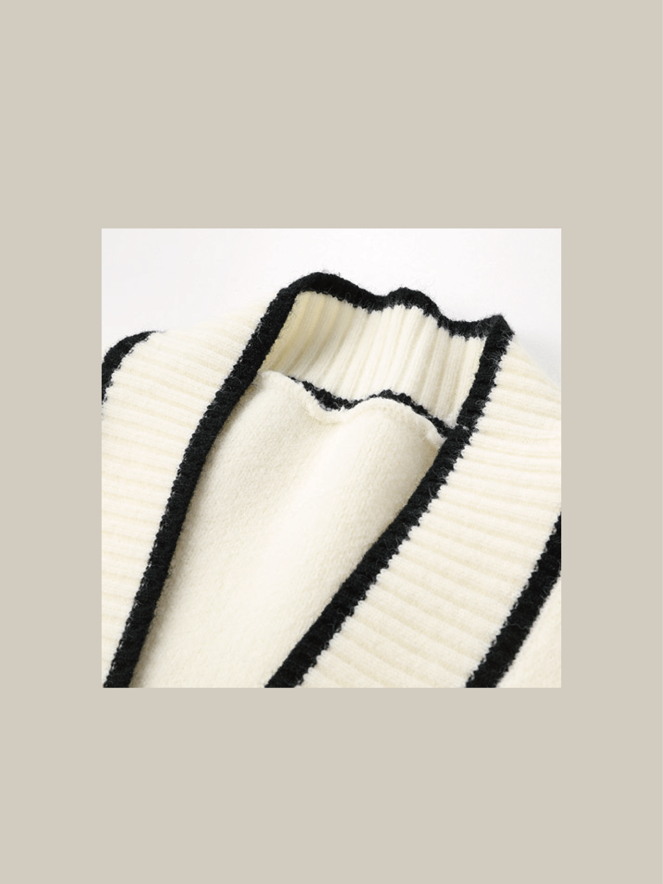 Bicolor Ribbon Mix Knit Cardigan