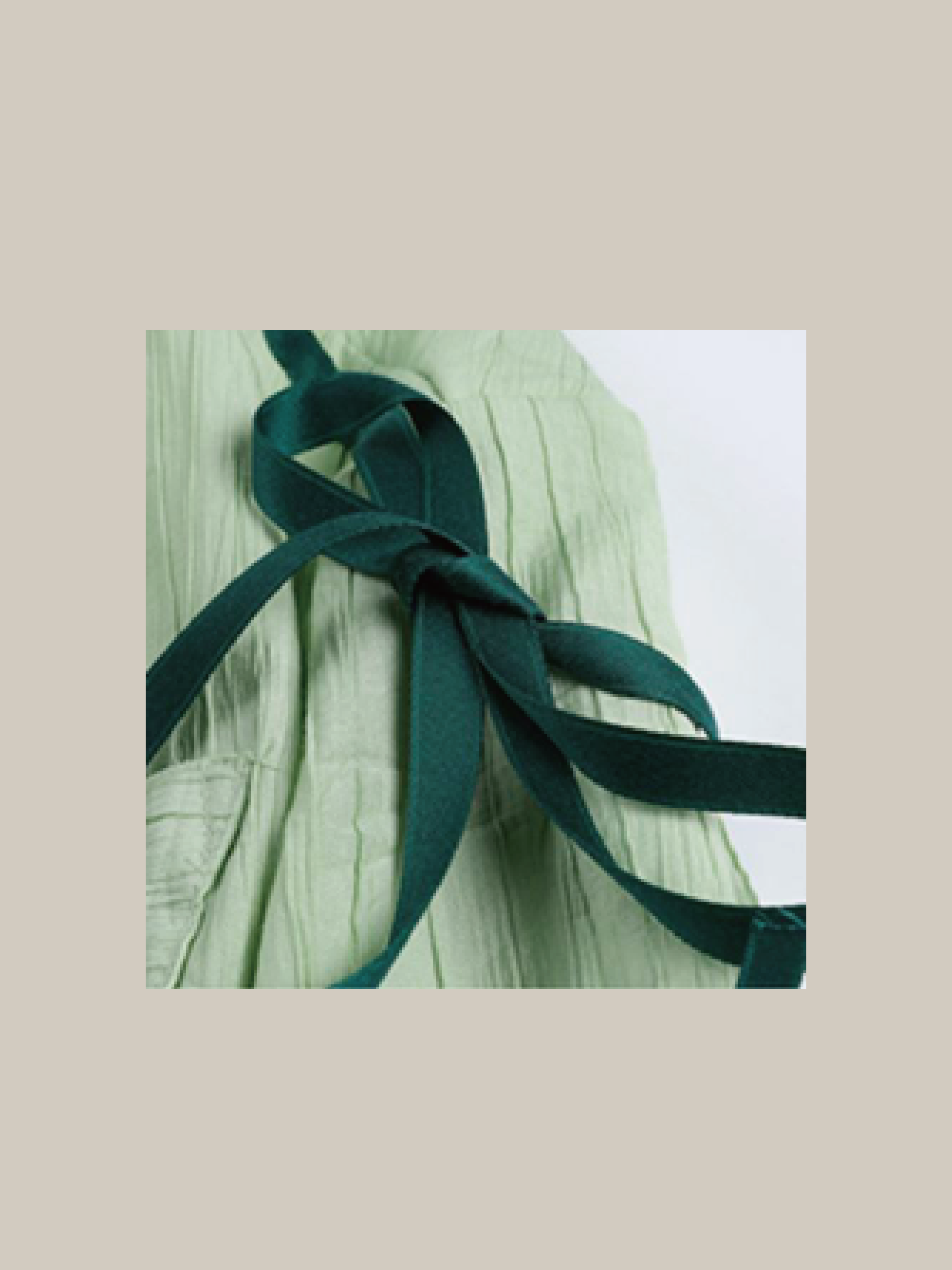 Green Gather Ribbon One Piece