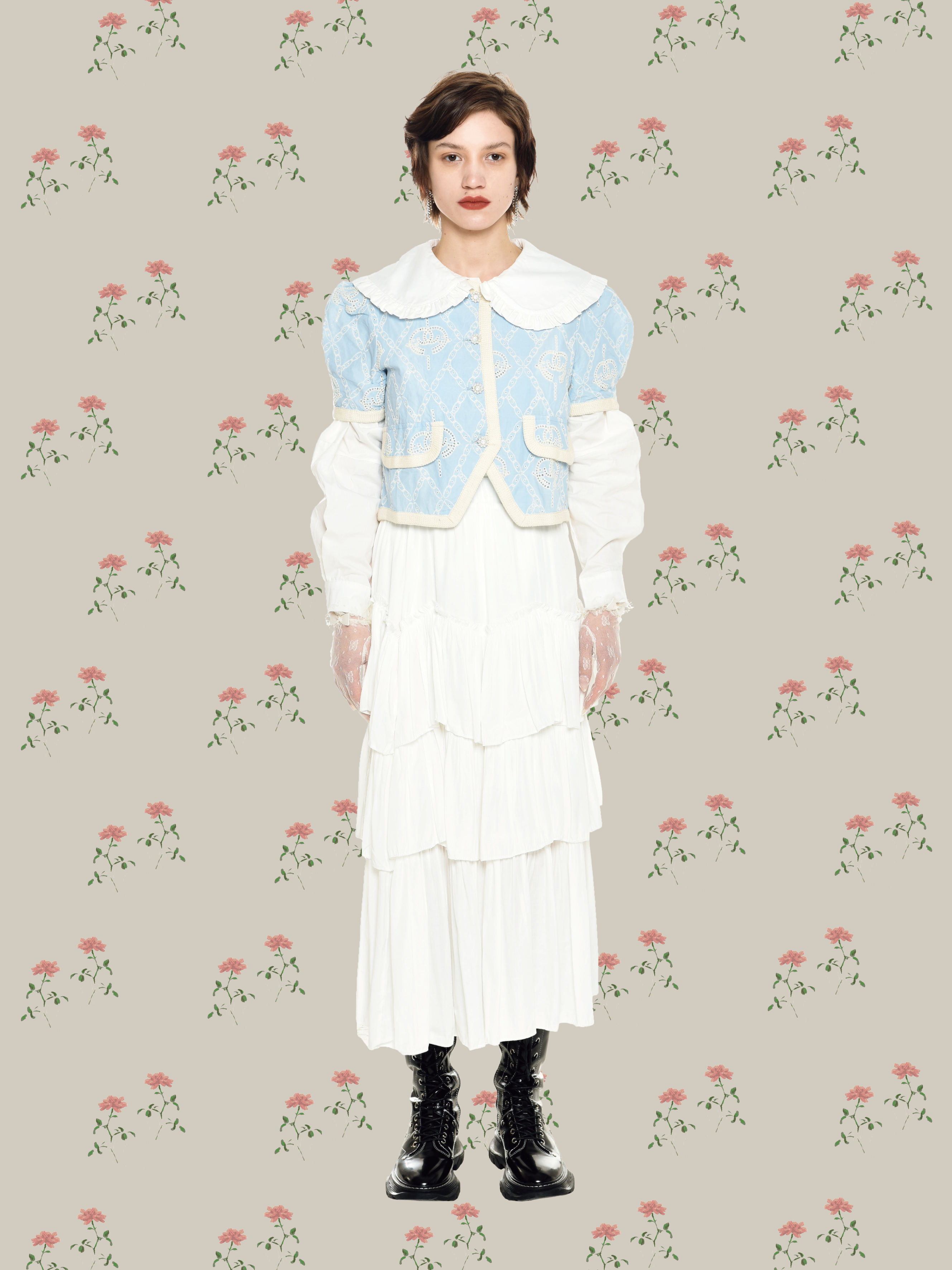 Pleats Tiered Flair Skirt