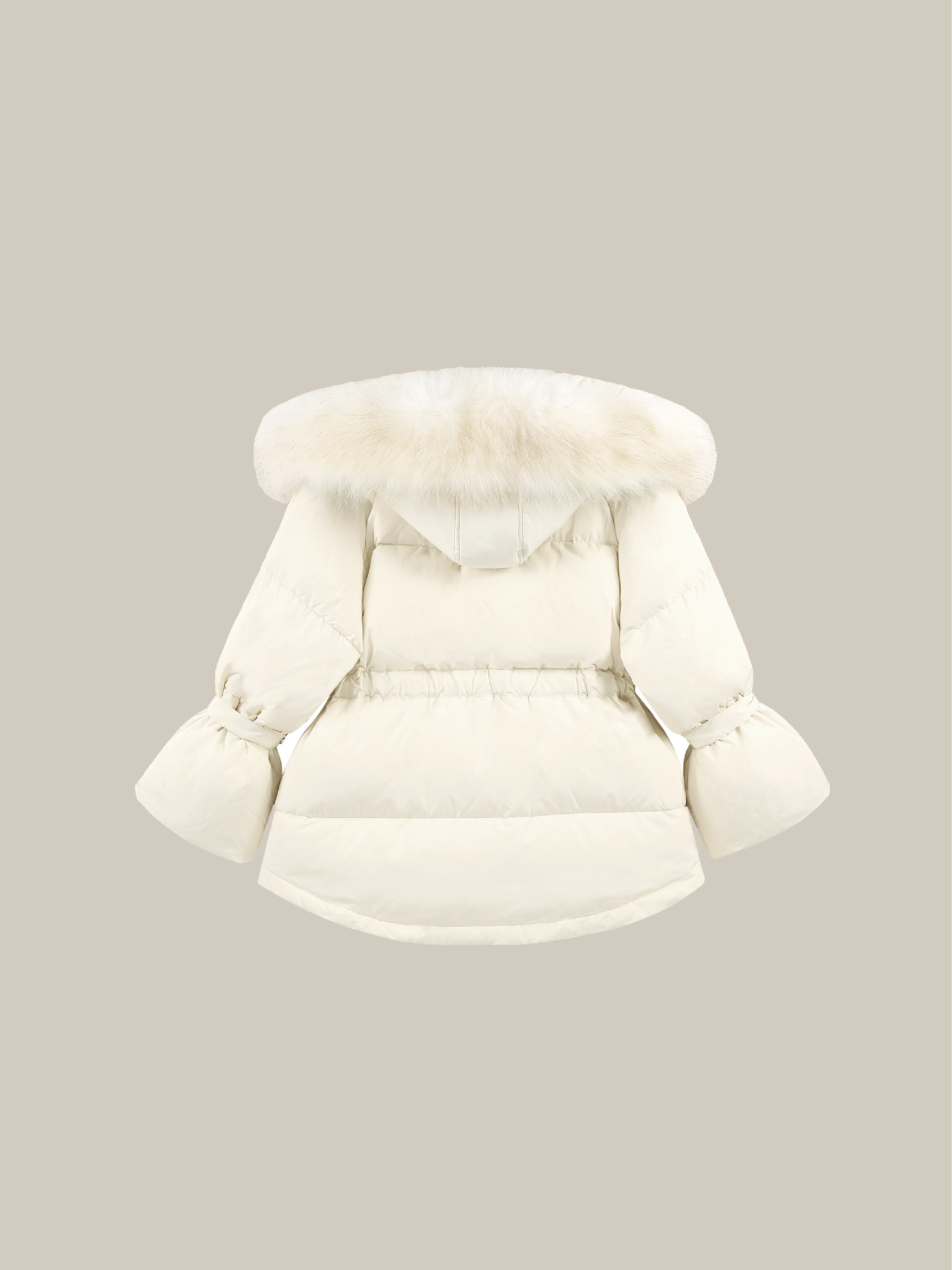 Пуховое пальто с поясом