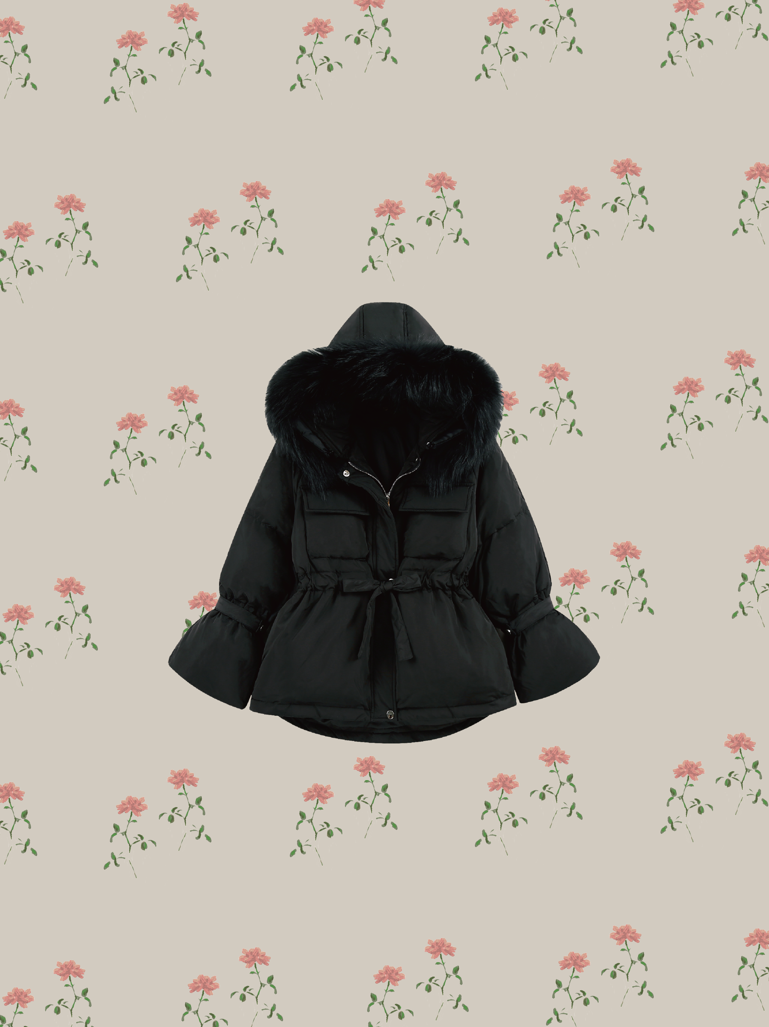 ・予約商品・Puff Belted Duck Down Coat ベルト付きパフダックダウンコート