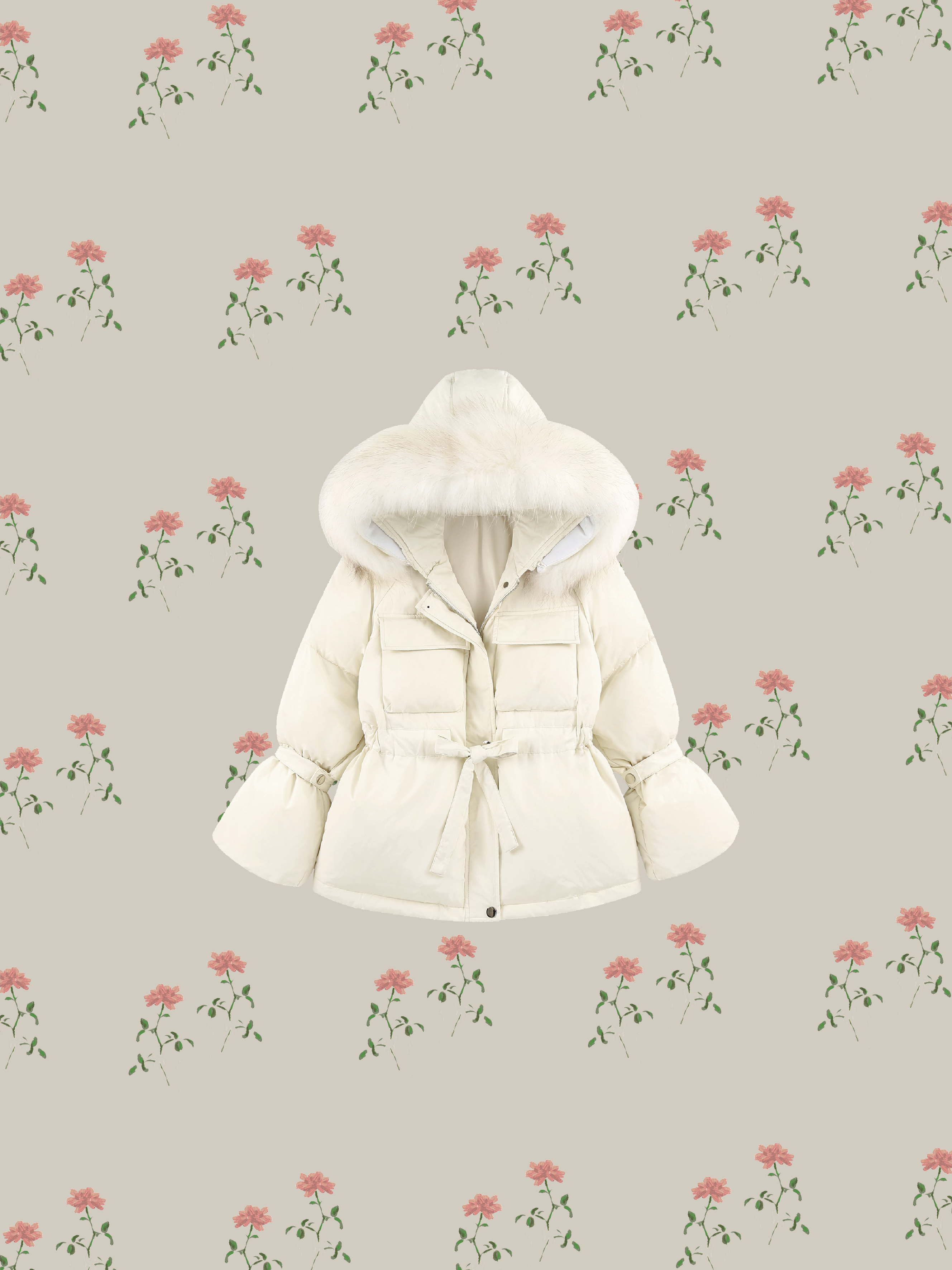 ・予約商品・Puff Belted Duck Down Coat ベルト付きパフダックダウンコート