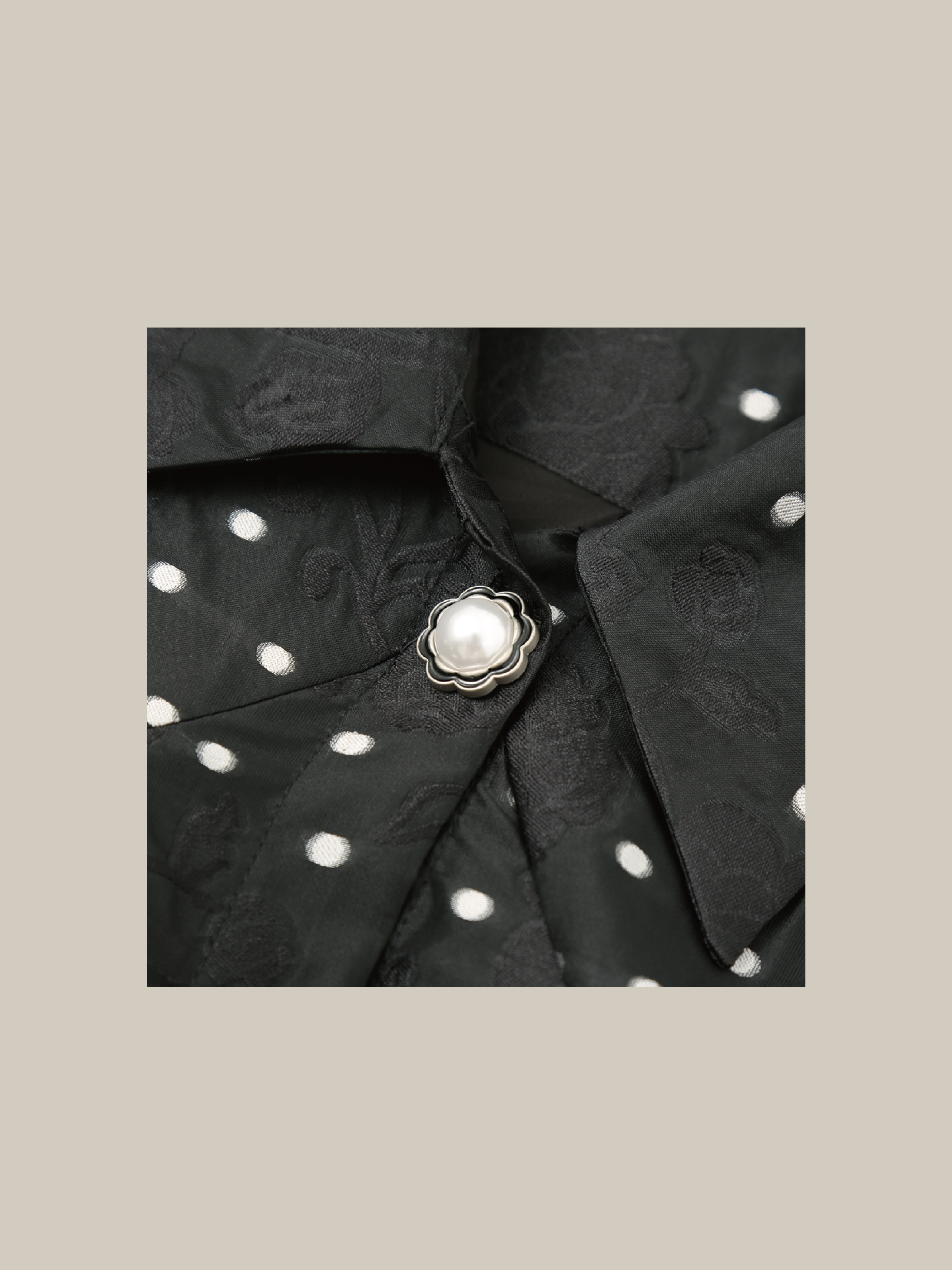 Flower Embroidery Dot One Piece