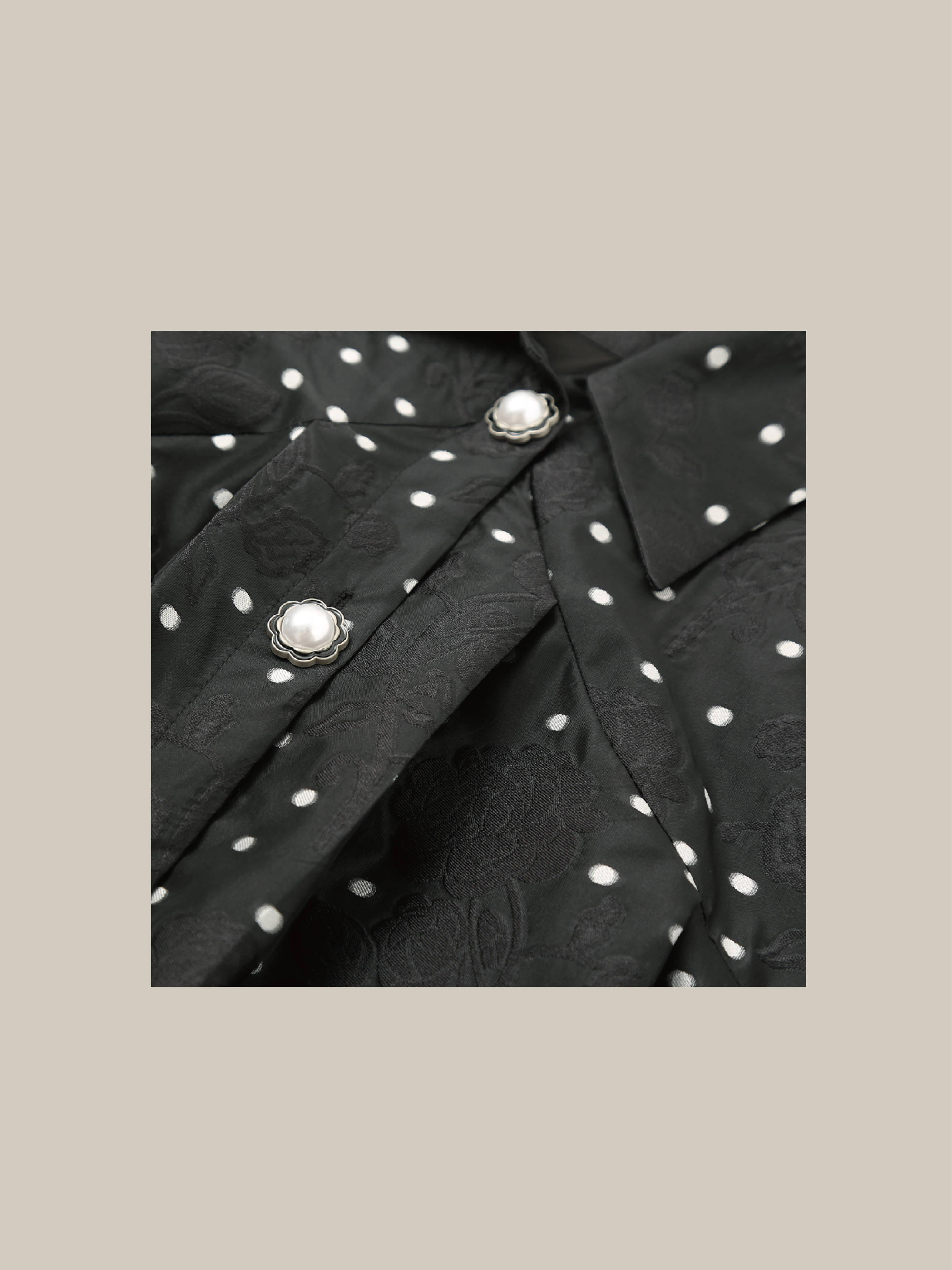 Flower Embroidery Dot One Piece