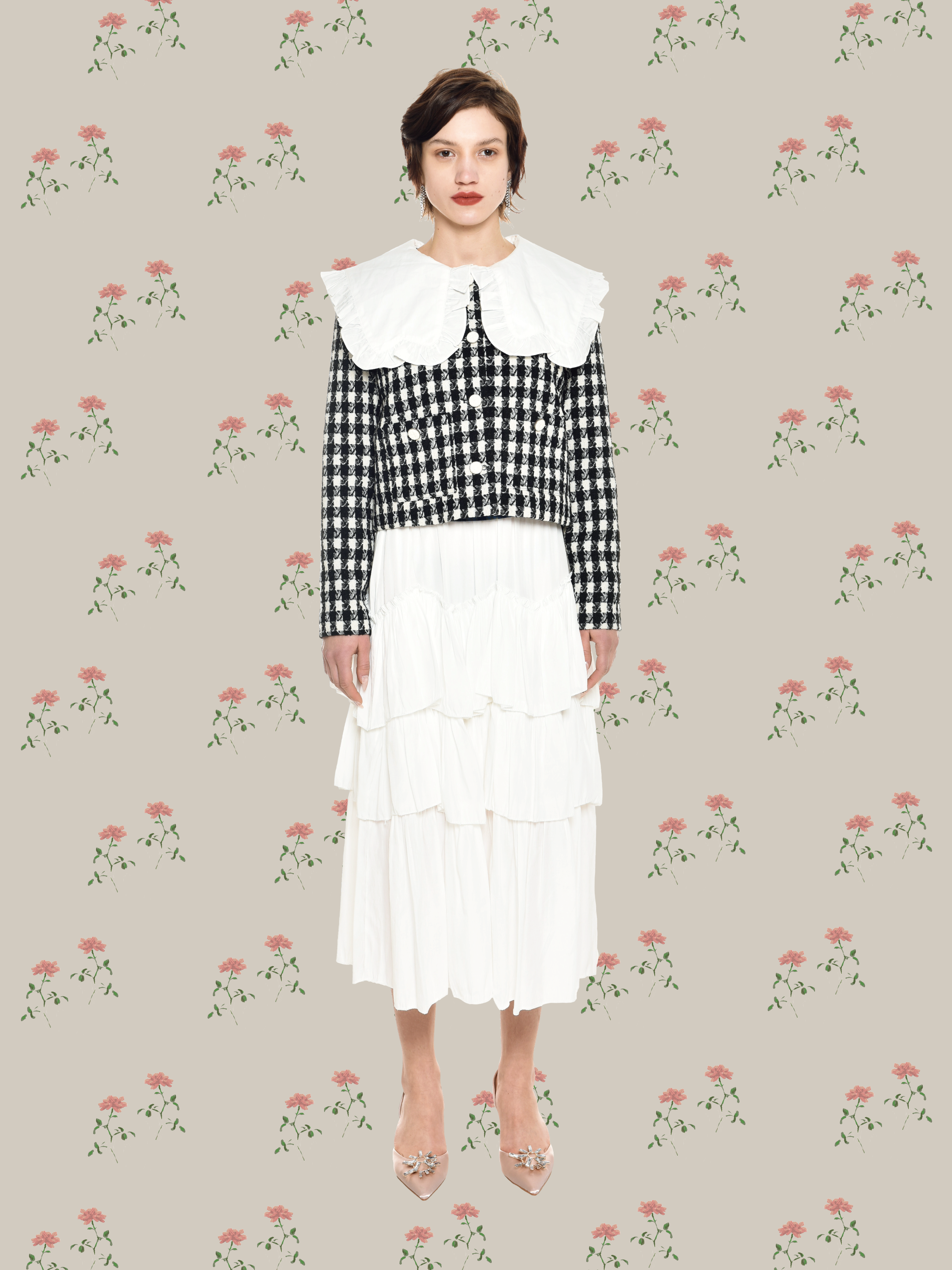 Pleats Tiered Flair Skirt