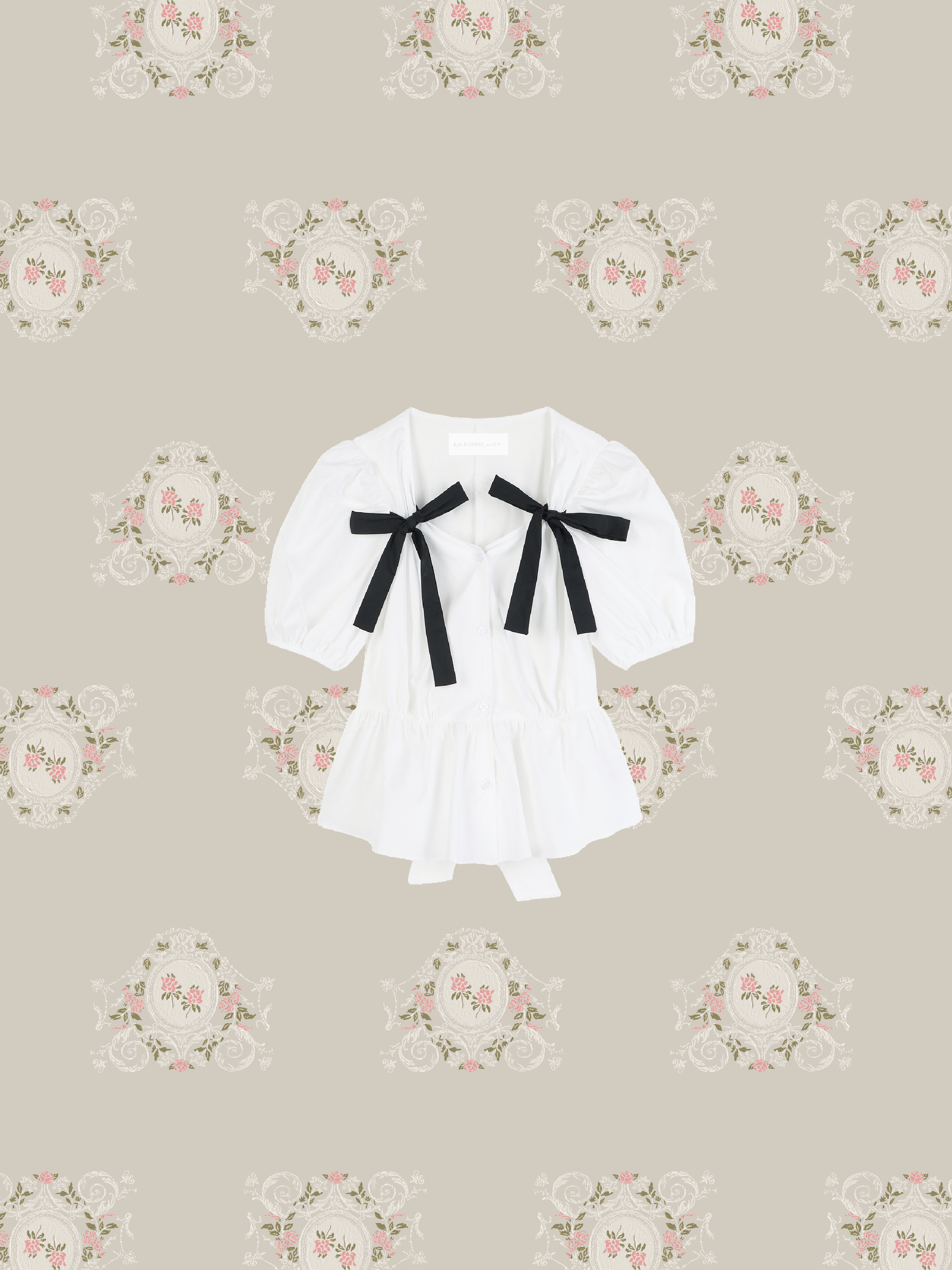 Double Ribbon Peplum Blouse