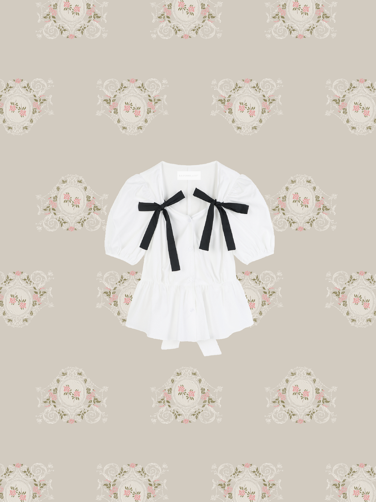 Double Ribbon Peplum Blouse