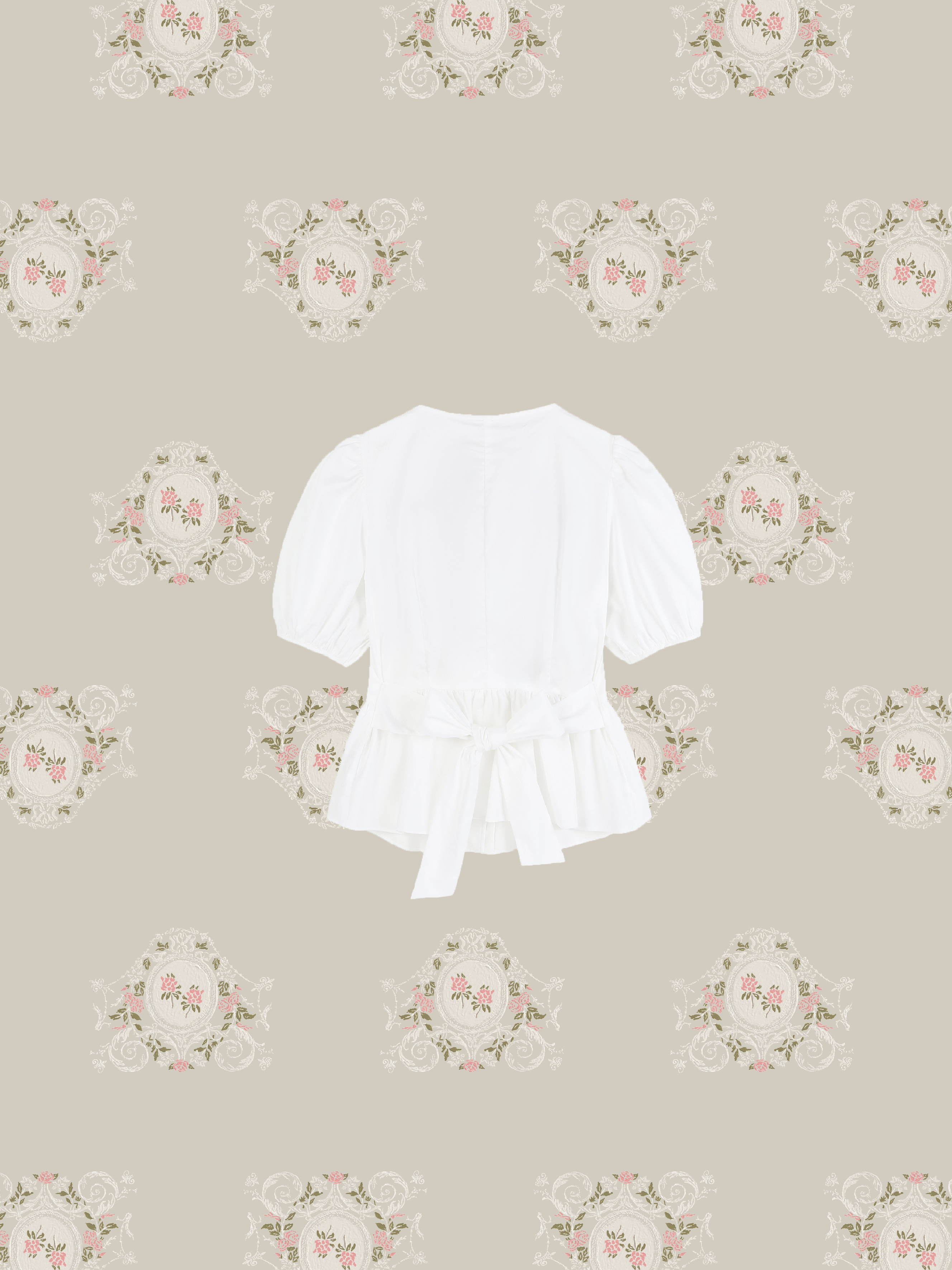 Double Ribbon Peplum Blouse