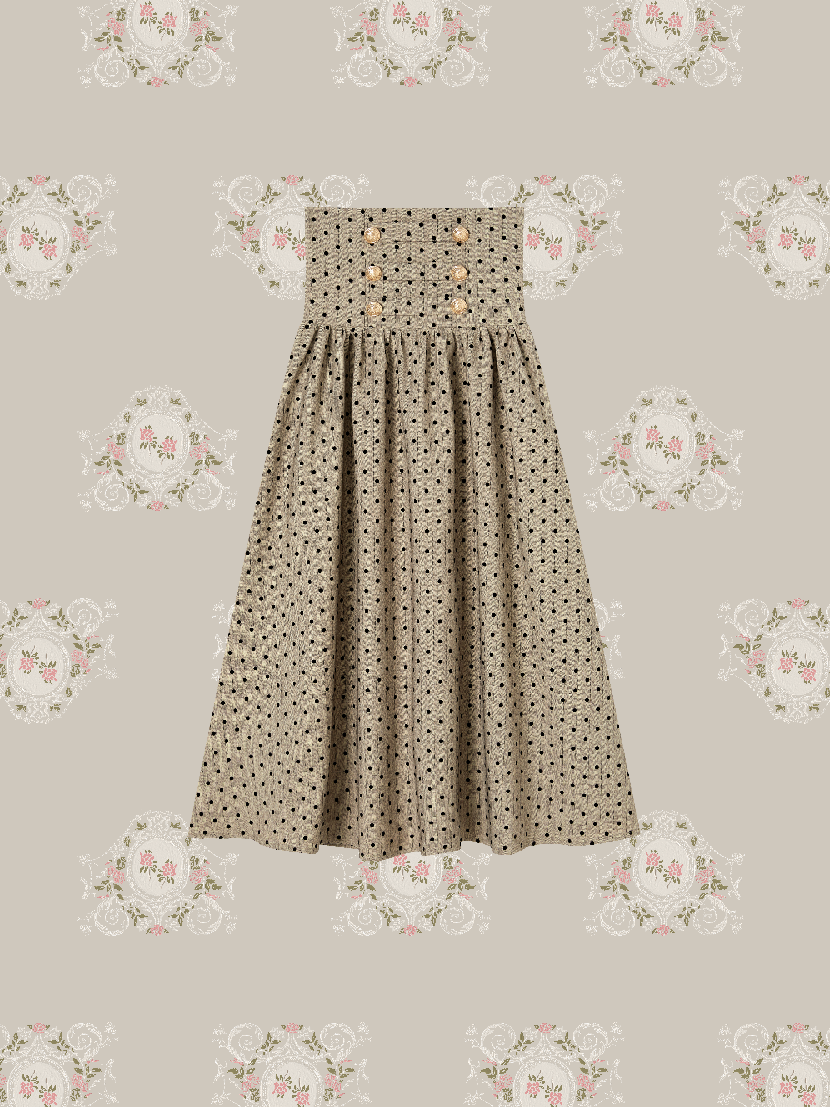 ・予約商品・Elegant Collar Jacket With Lace Up Skirt/エレガント襟ジャケットレースアップスカート