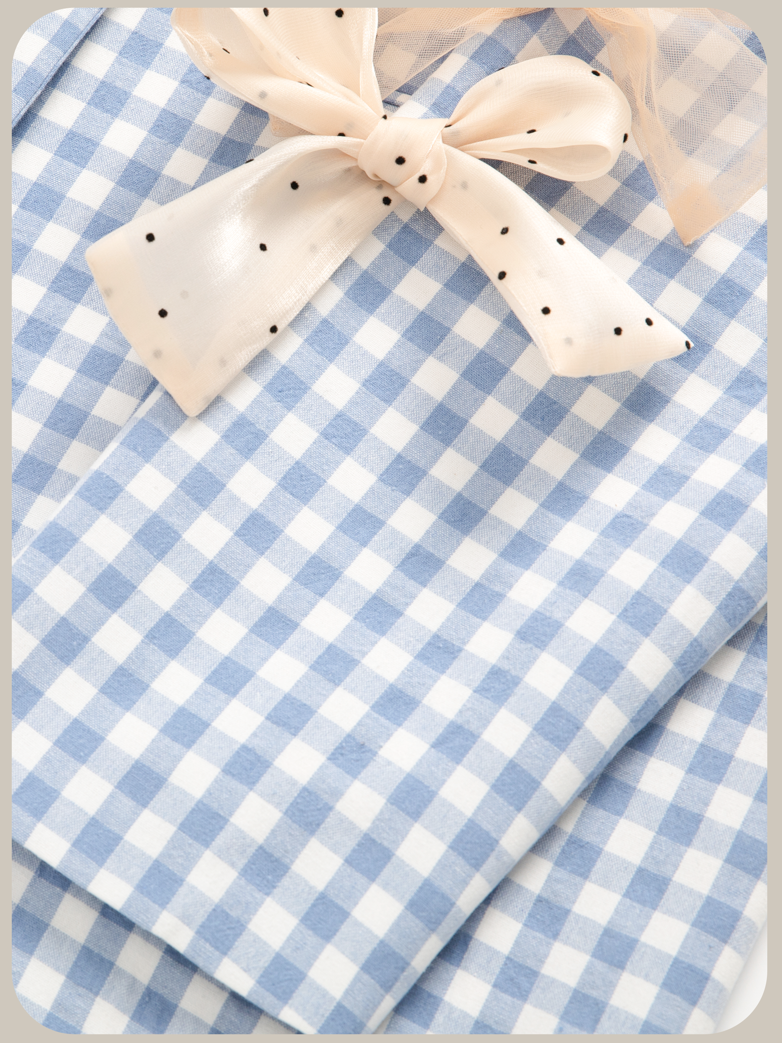 ・予約商品・Crisp Plaid Ribbon Attacked Jacket/チェック柄リボン付きジャケット.