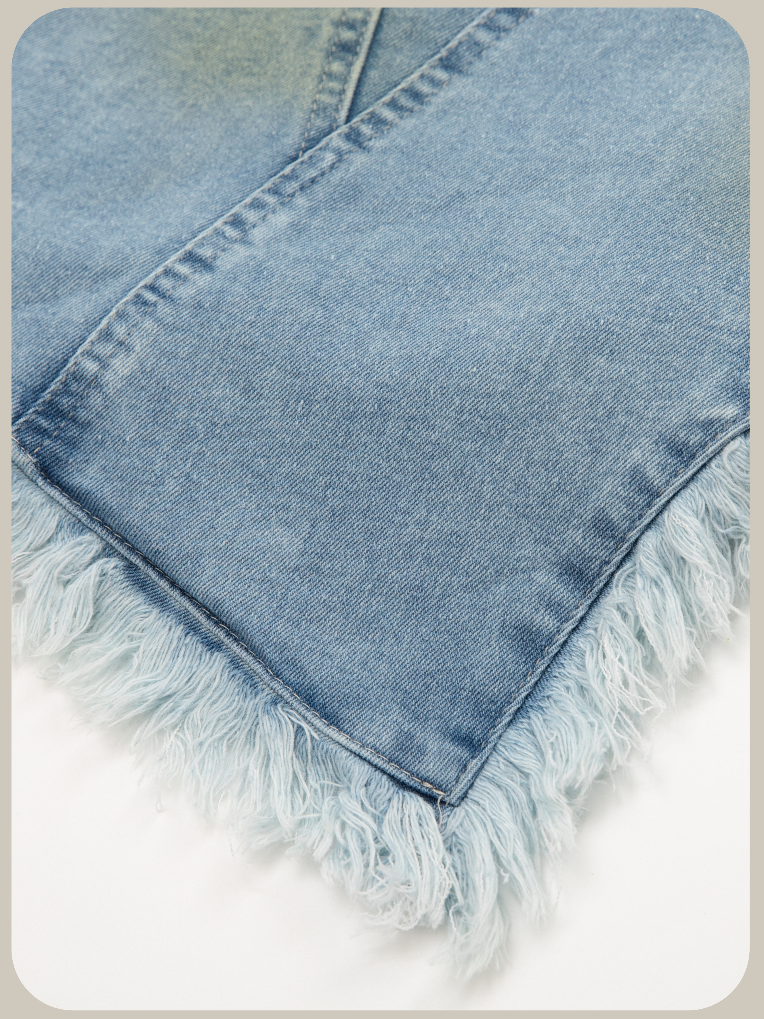 Fringe Denim Corset Mesh Cami Dress Set Up/フリンジデニムコルセットメッシュキャミドレスセット