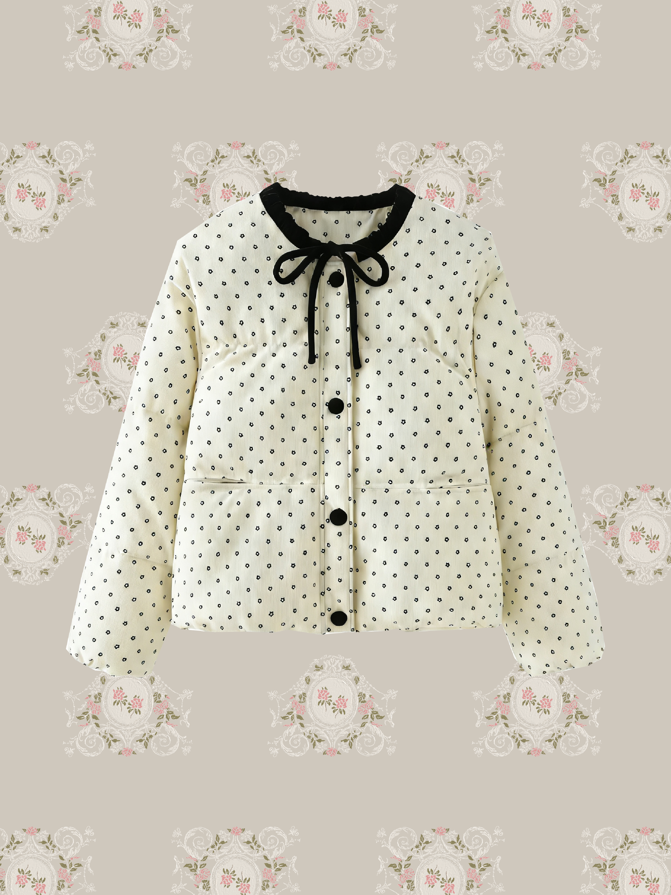 Round Collar Piping Down Jacket/ラウンドカラーパイピングダウンジャケット