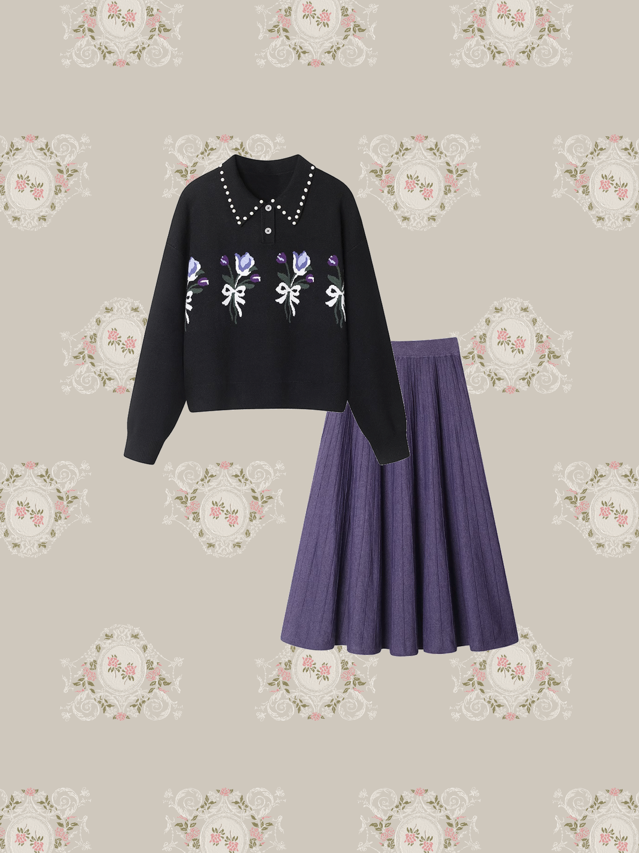 Viora lace knit set andmary Viora lace knit set andmary