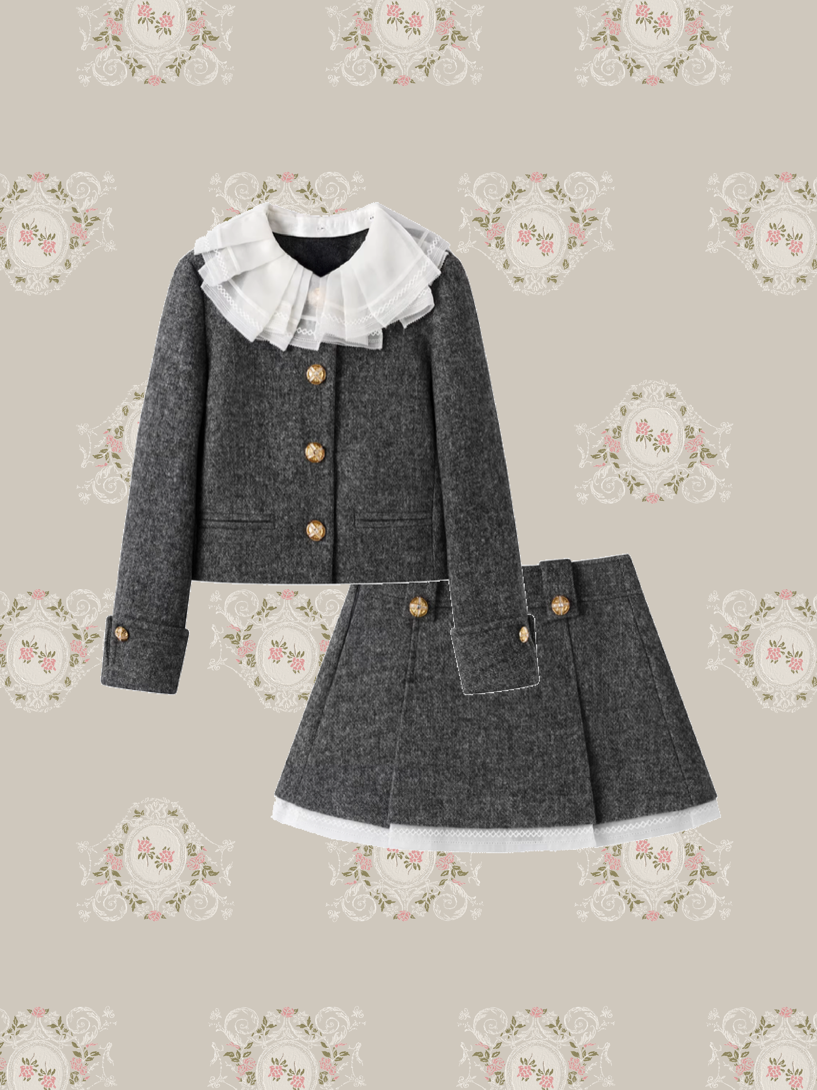 Princess Lace Collar Jacket Set Up/プリンセスレースカラージャケットセットアップ