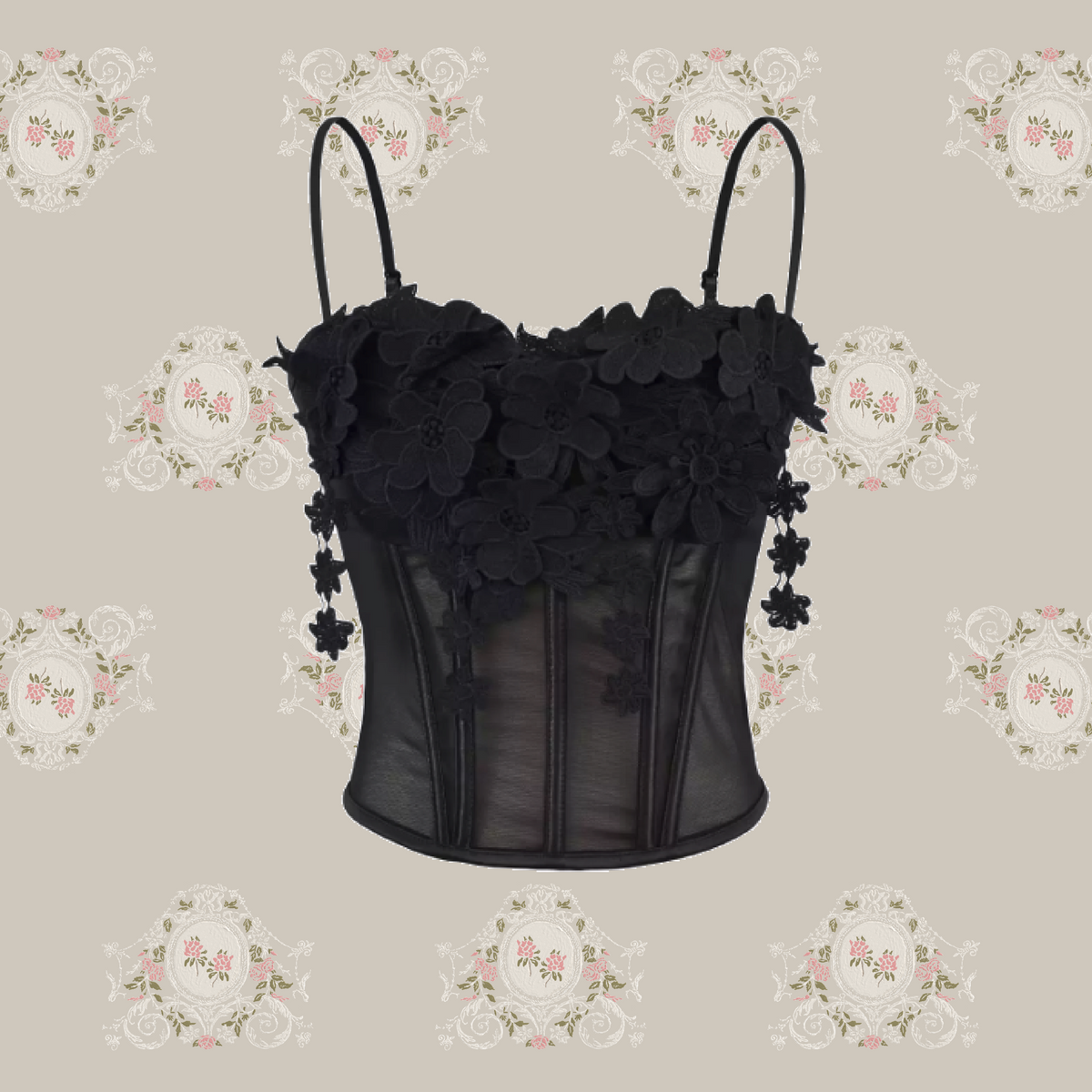 Detail Lace Flower Applique Cami/レースフラワーアップリケキャミソール