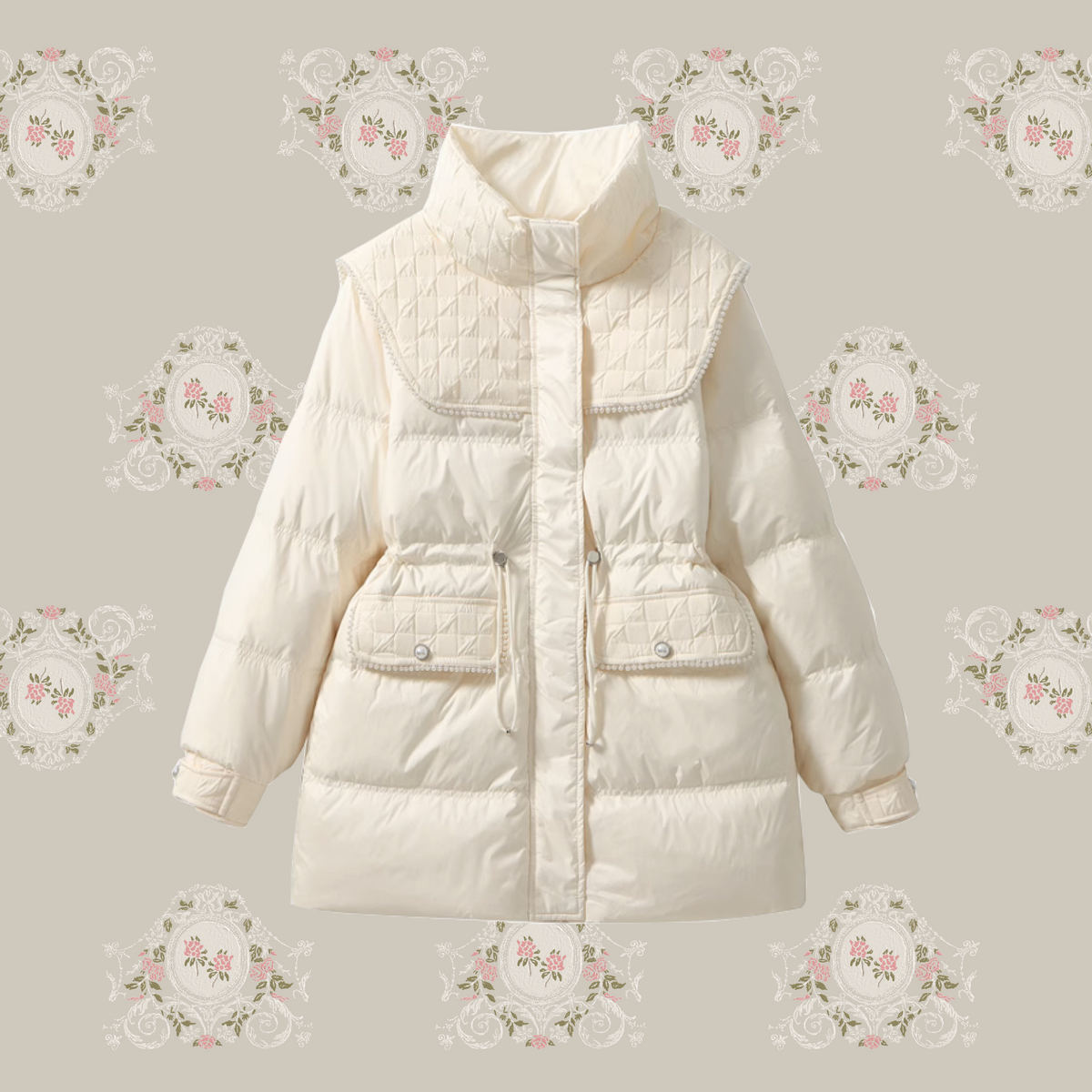 m-i-d 2025 AW 新作 ツイードトリミング ダウンジャケット 1_9352c26f-3329-47b6-bf26-