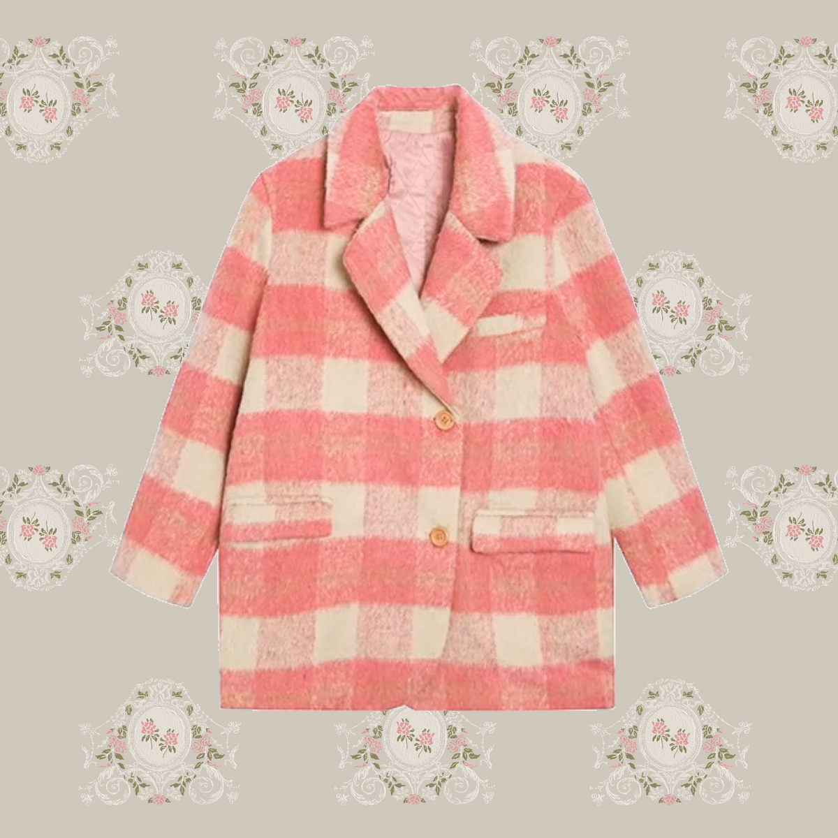 Romantic Pink Check Coat/ロマンティックピンクチェックコート Romantic Pink Check Coat/ロマンティックピンクチェックコート