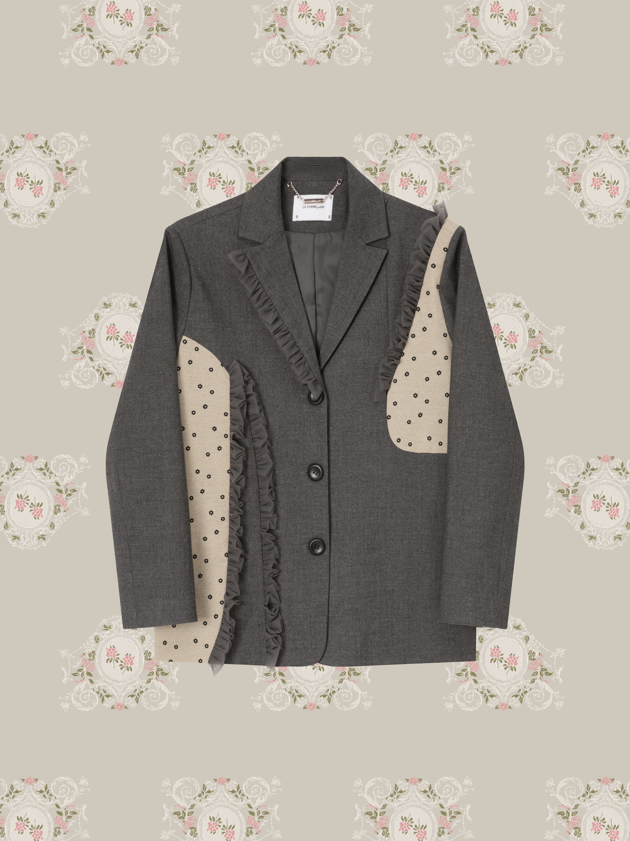 ・予約商品・Daisy Lace Patchwork Jacket/デイジーレースパッチワークジャケットアップ