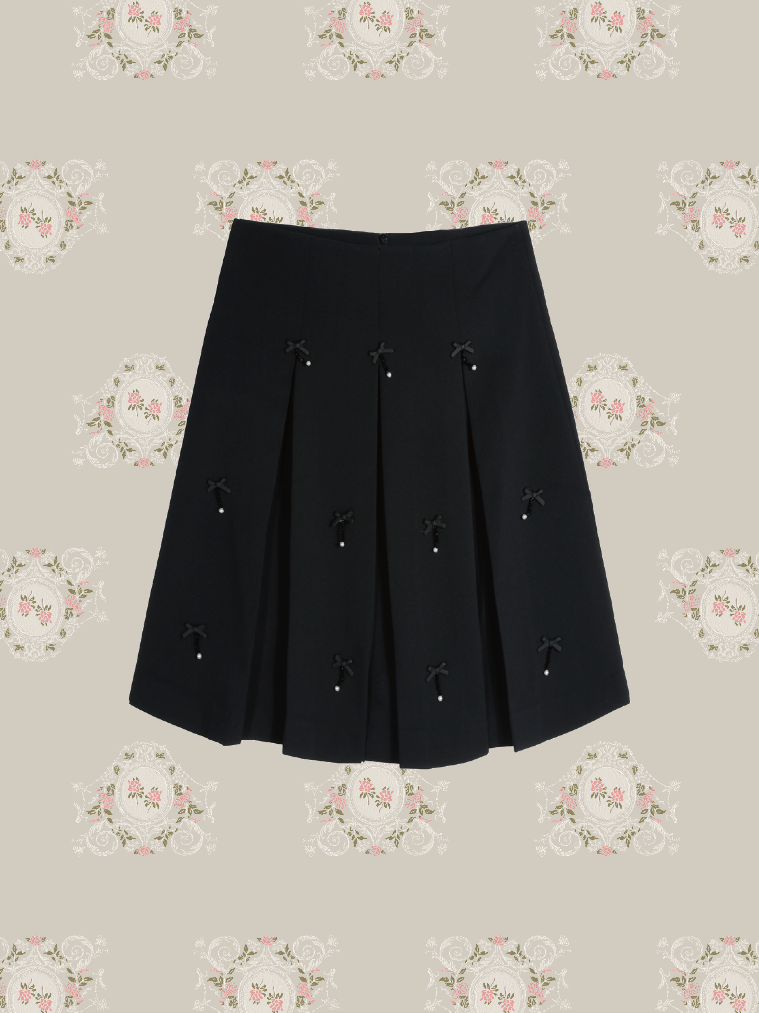 Romantic Handmade Pearl Ribbon Skirt/ロマンチックハンドメイドパールリボンスカート