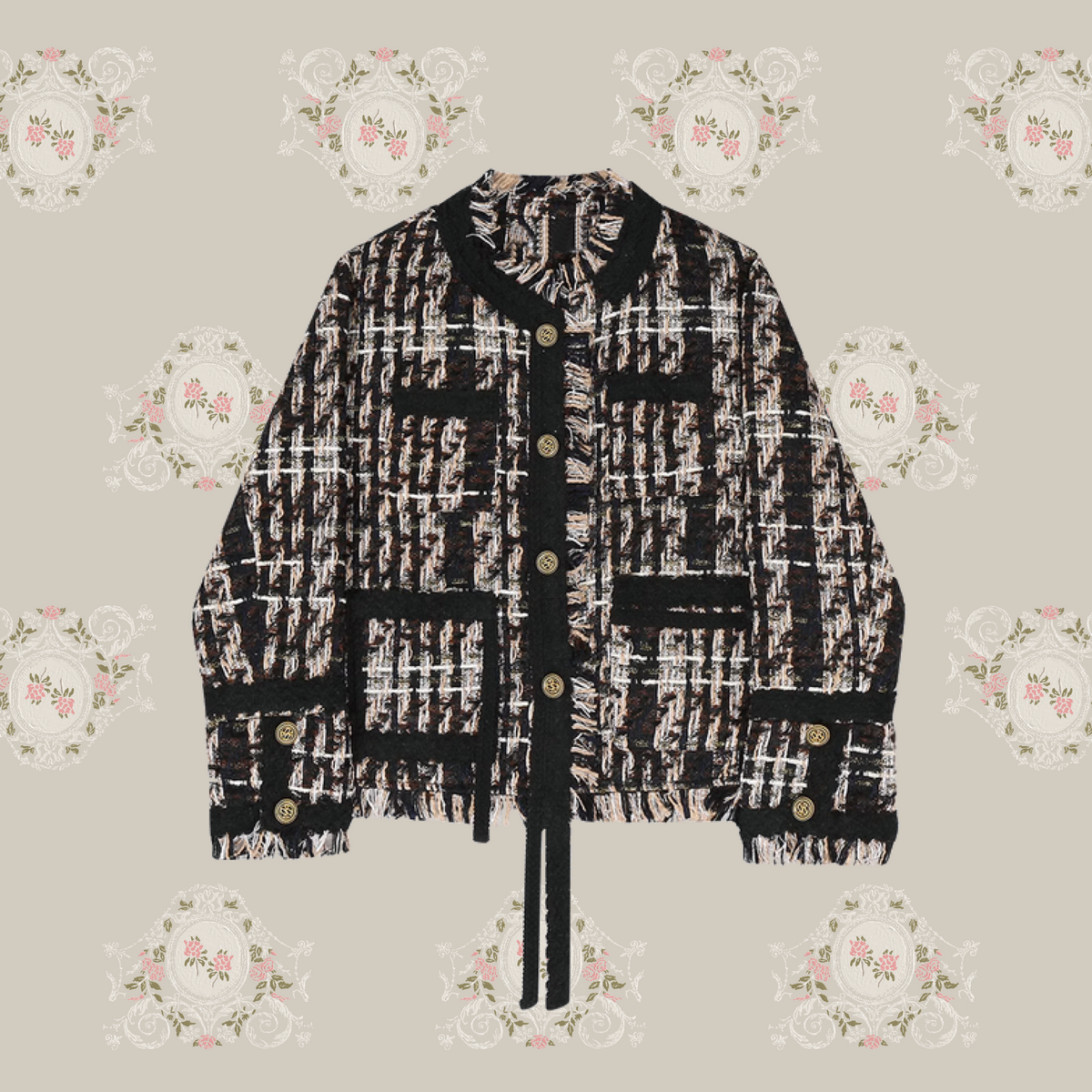 Tweed Style Duck Down Coat. ツイードスタイルダックダウンコート