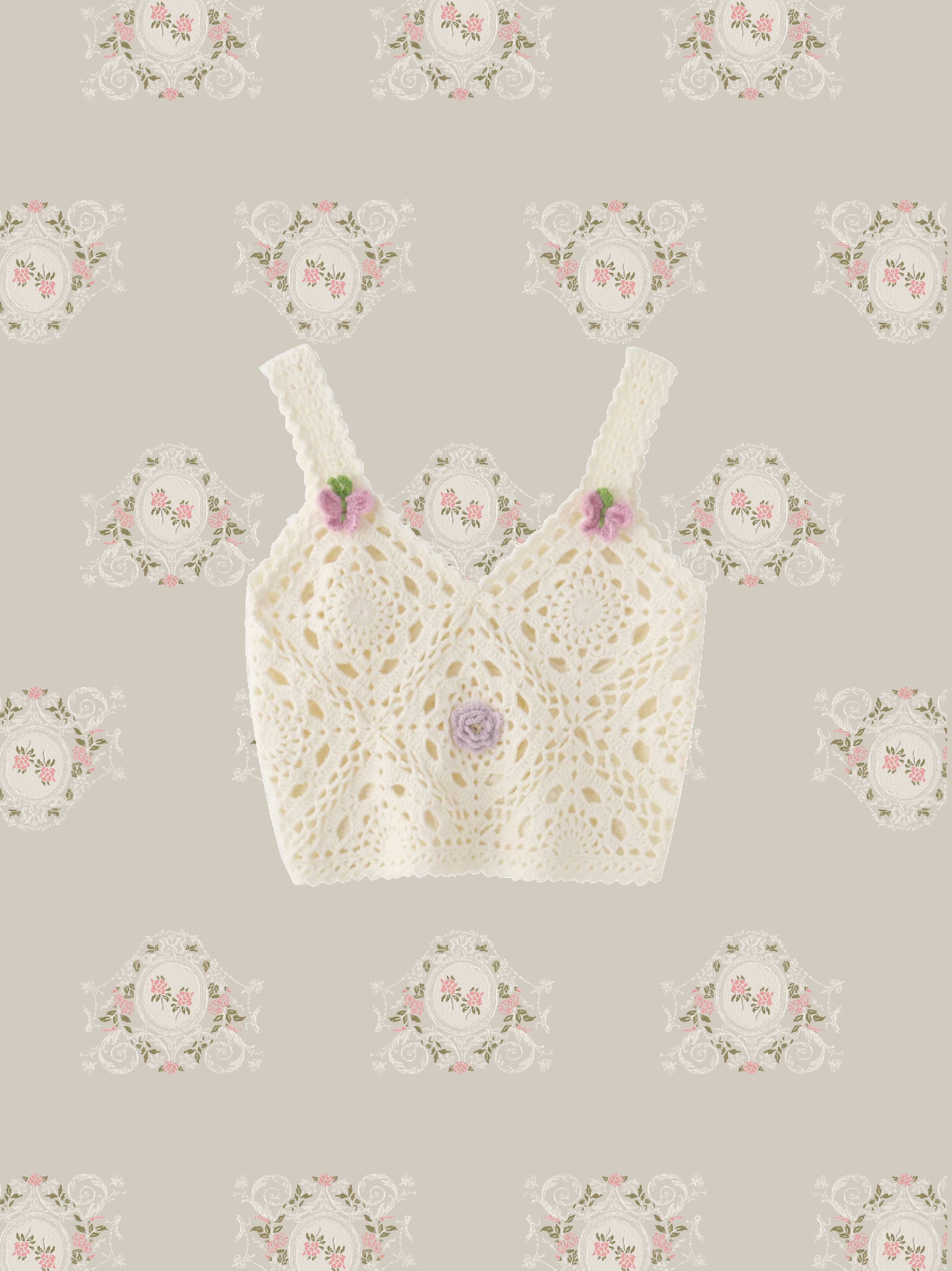 White Crocheted Camisole  ホワイトクロウシェイキャミソール