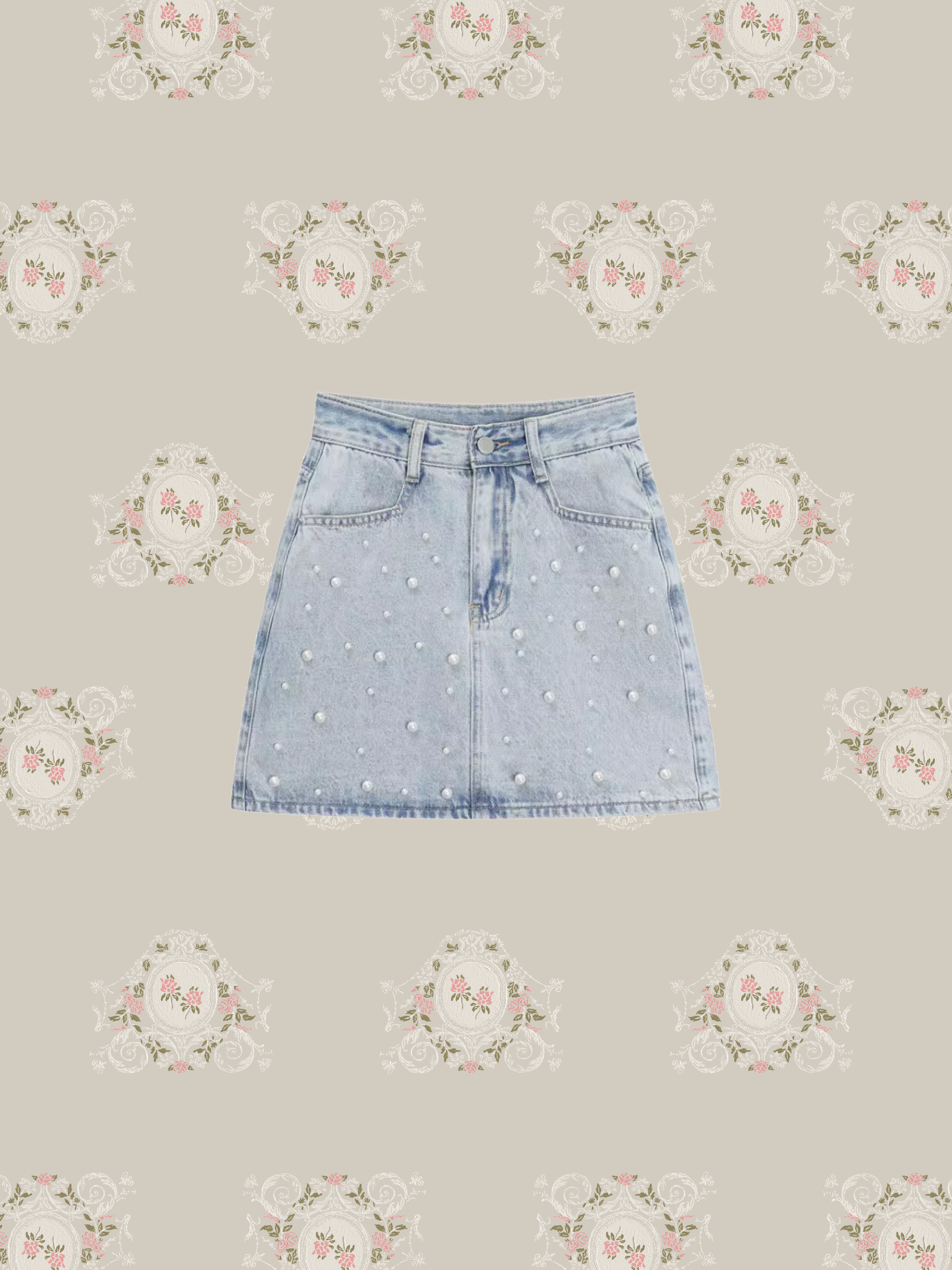 Brilliant Pearl Dots Mini Skirt