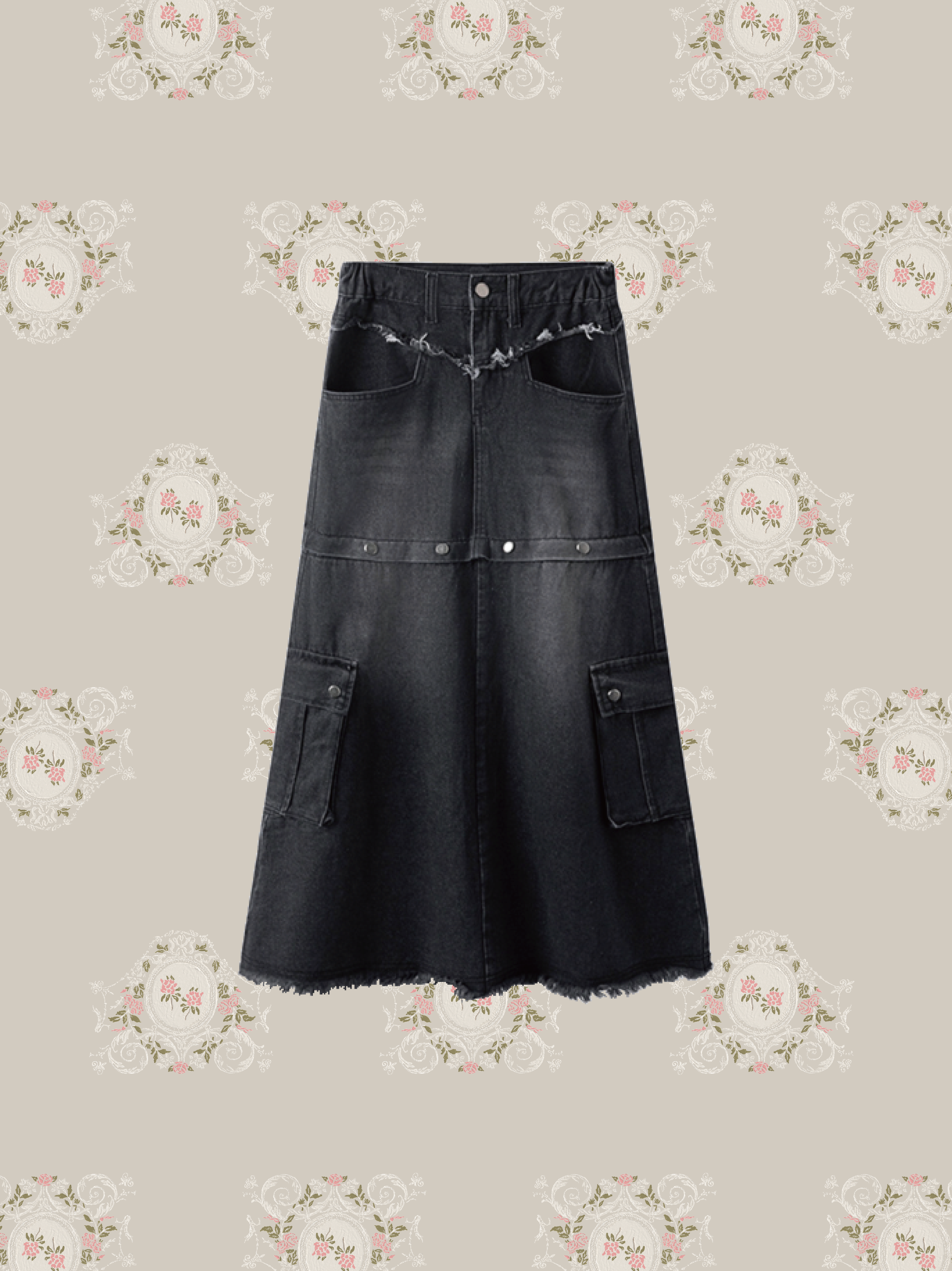Washed Denim Pocket Skirt ウォッシュドデニムポケットスカート