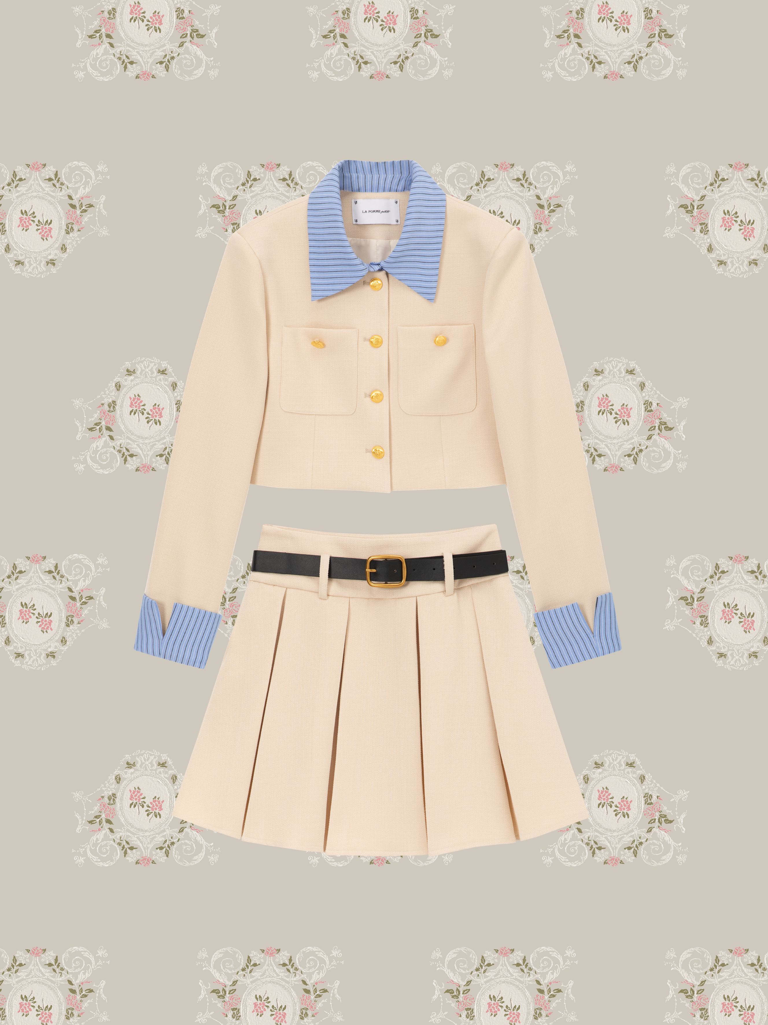 ・予約商品・Patchwork Navy Jacket Set Up