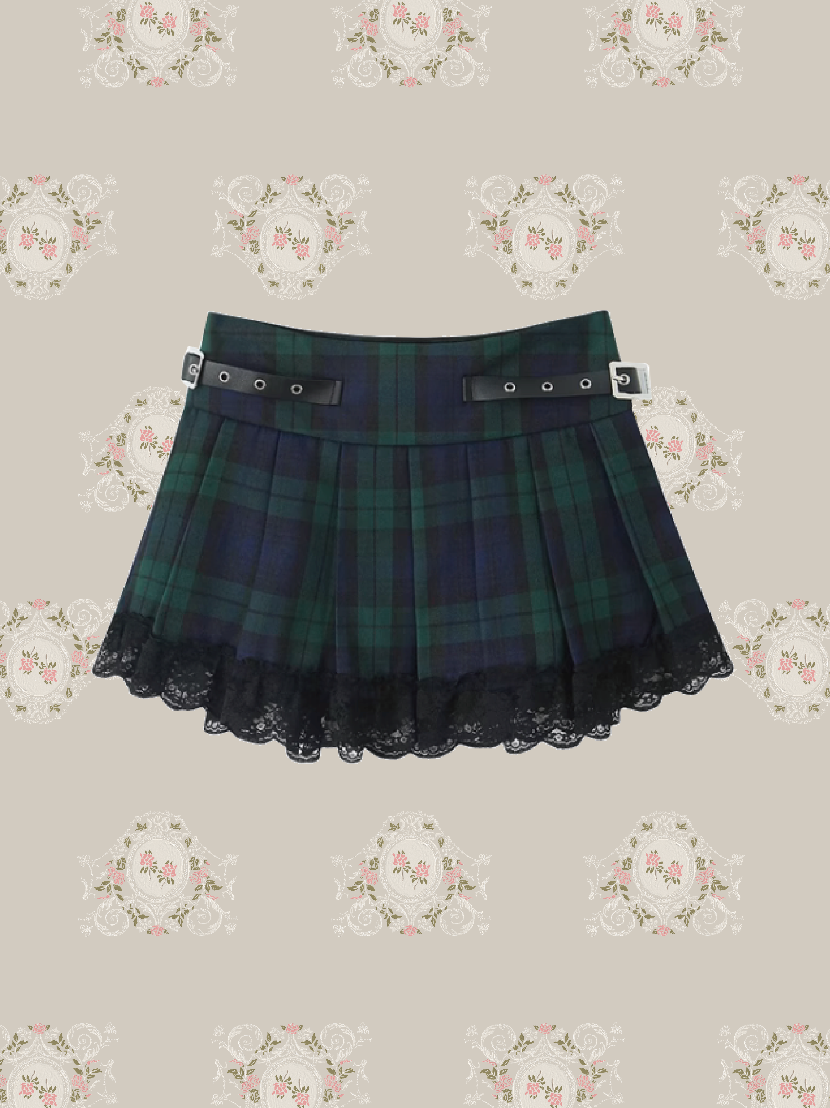 Buckle Check Pleats Skirt/バックルチェックプリーツスカート