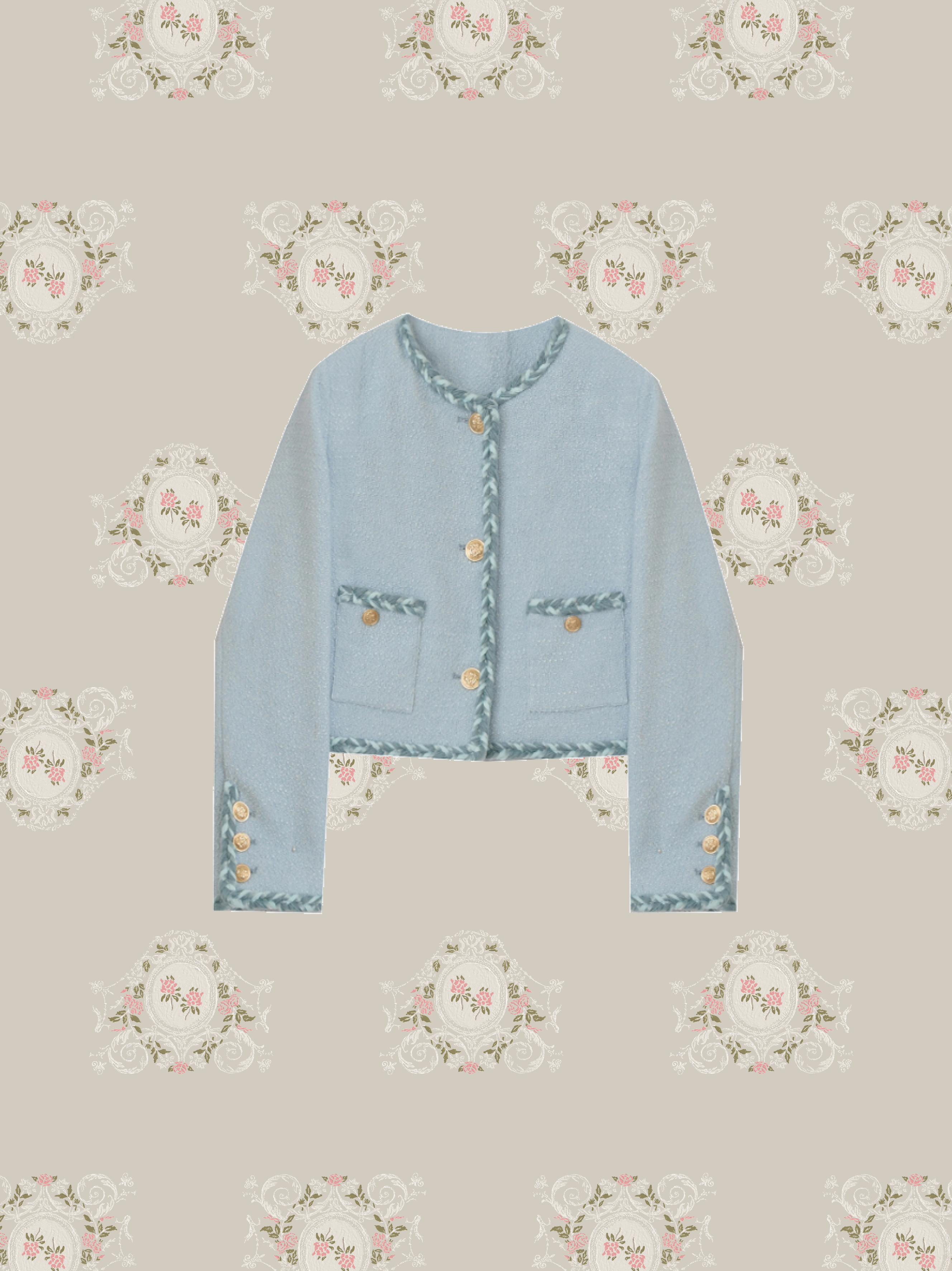 Baby Blue Tweed Jacket  ベイビーブルー ツイード ジャケット